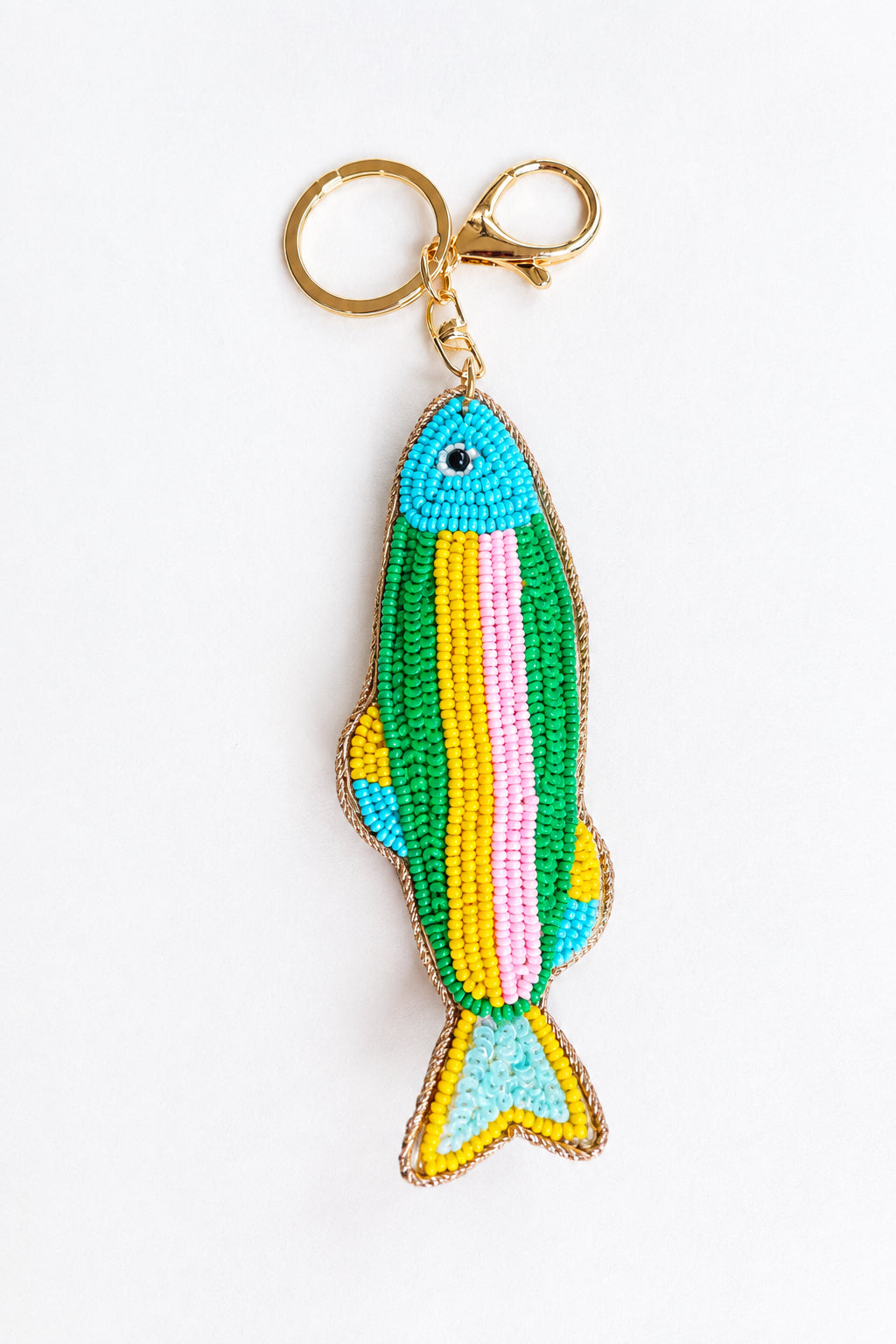 Bag Charm - Rainbow Green Shimmer Fish