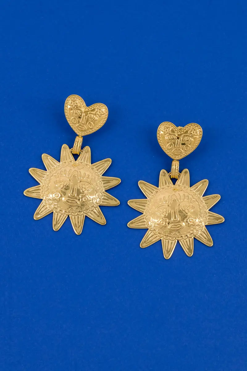 Heart Sun Earrings