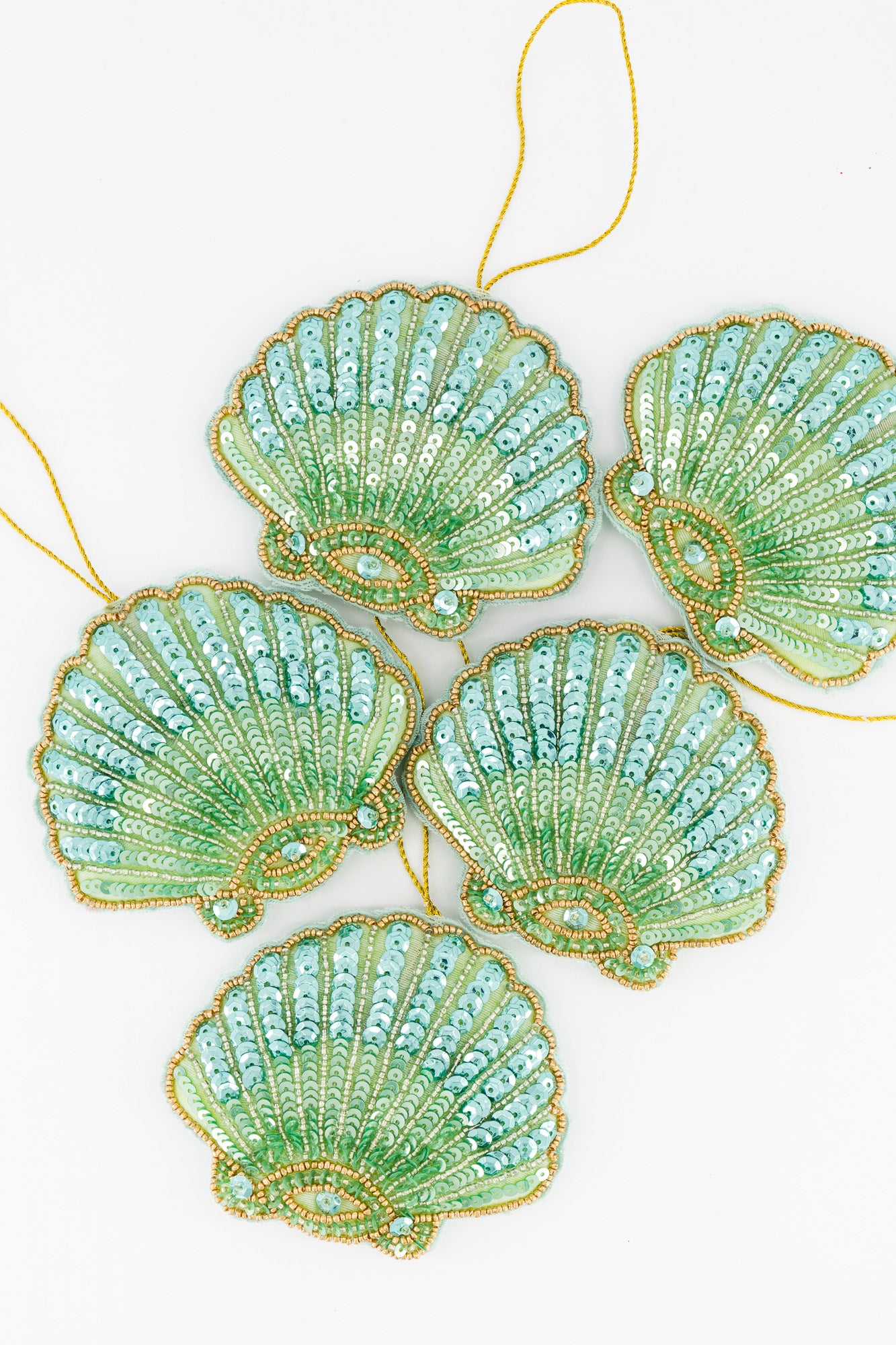 Sequins Ornament - Green Shell