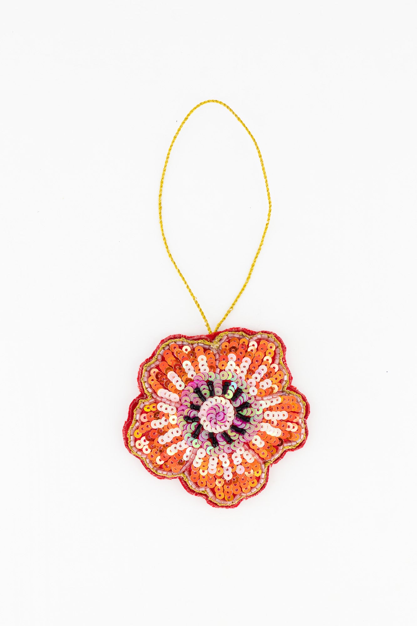 Sequins Ornament - Orange Flower