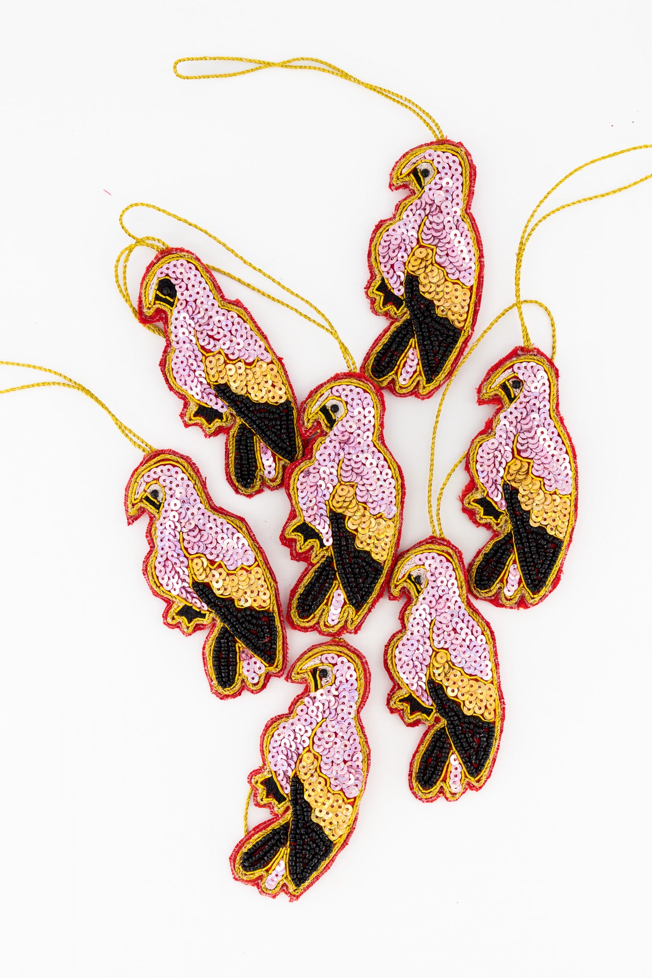 Sequins Ornament - Pink Bird