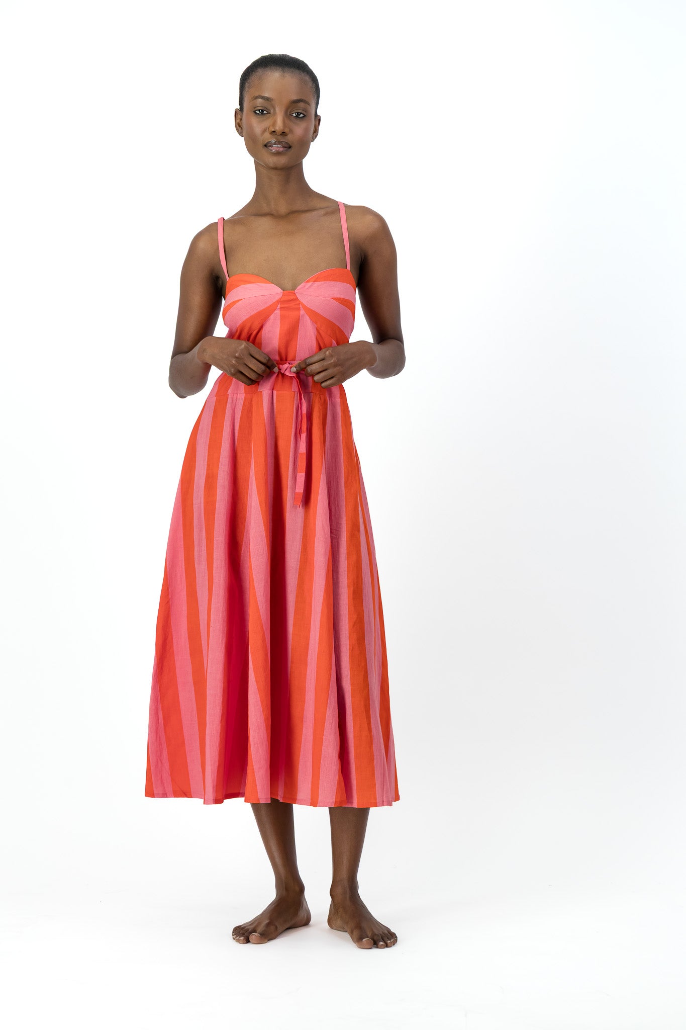 Daphne Dress - Red Stripe