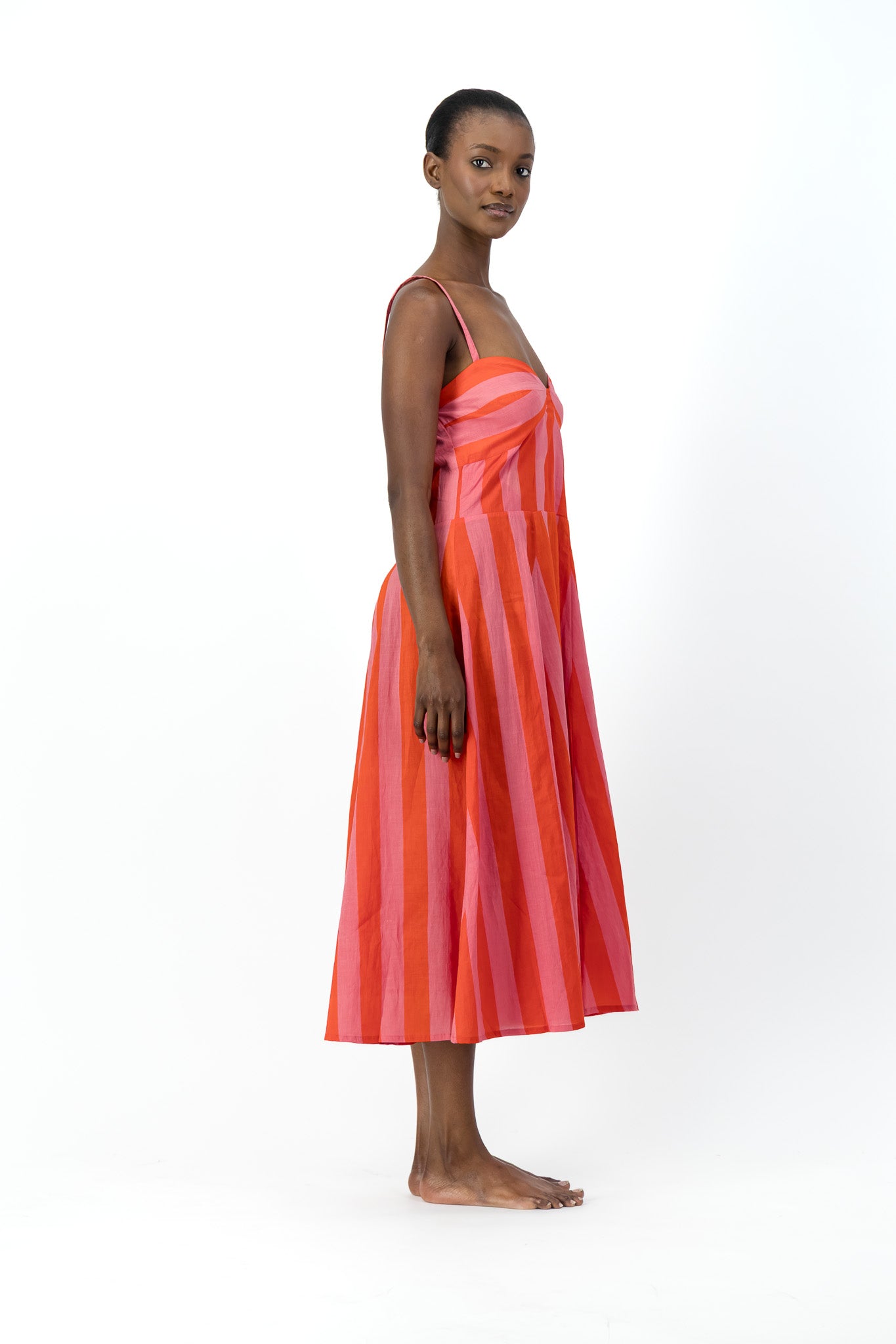 Daphne Dress - Red Stripe