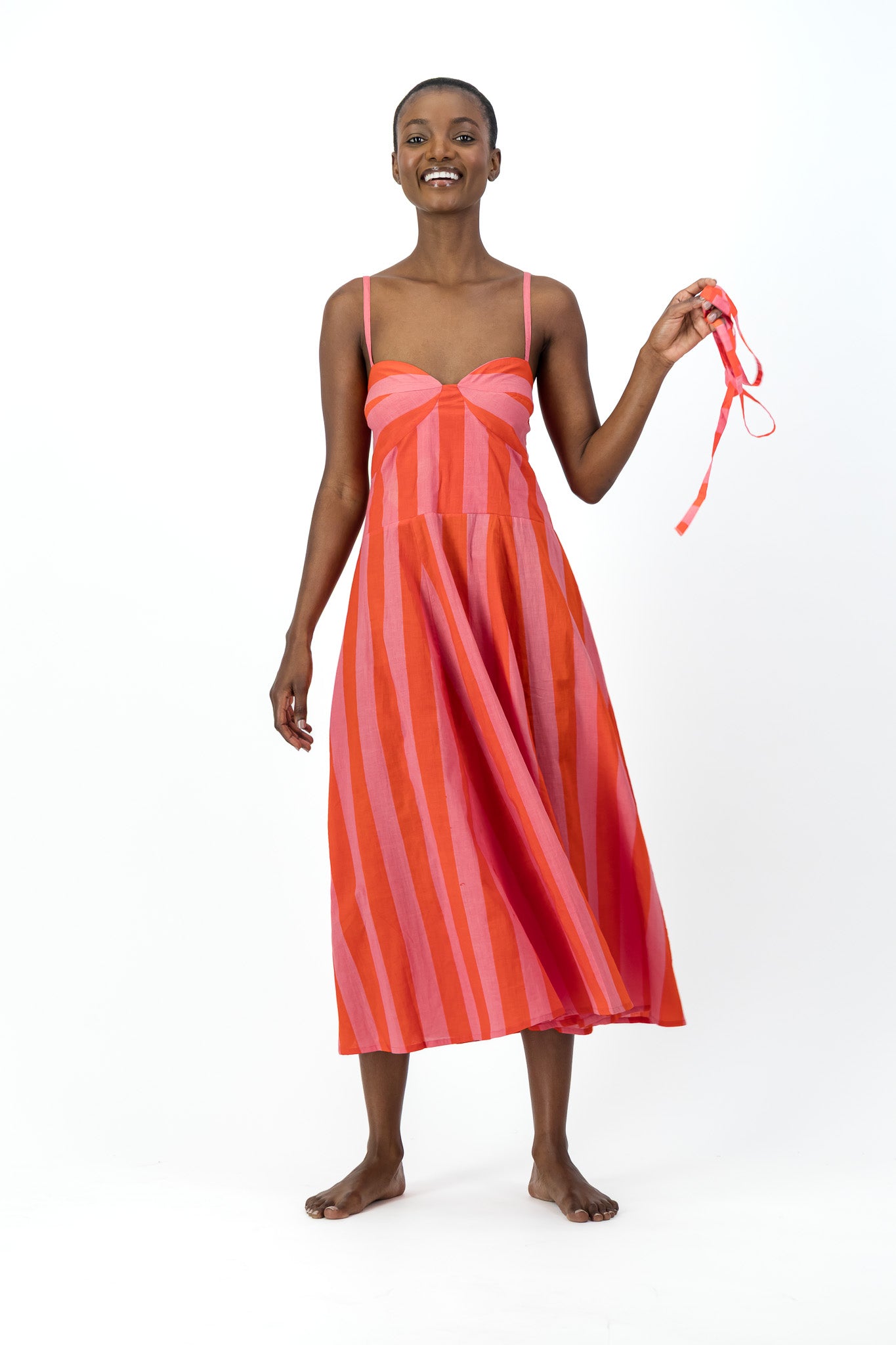 Daphne Dress - Red Stripe