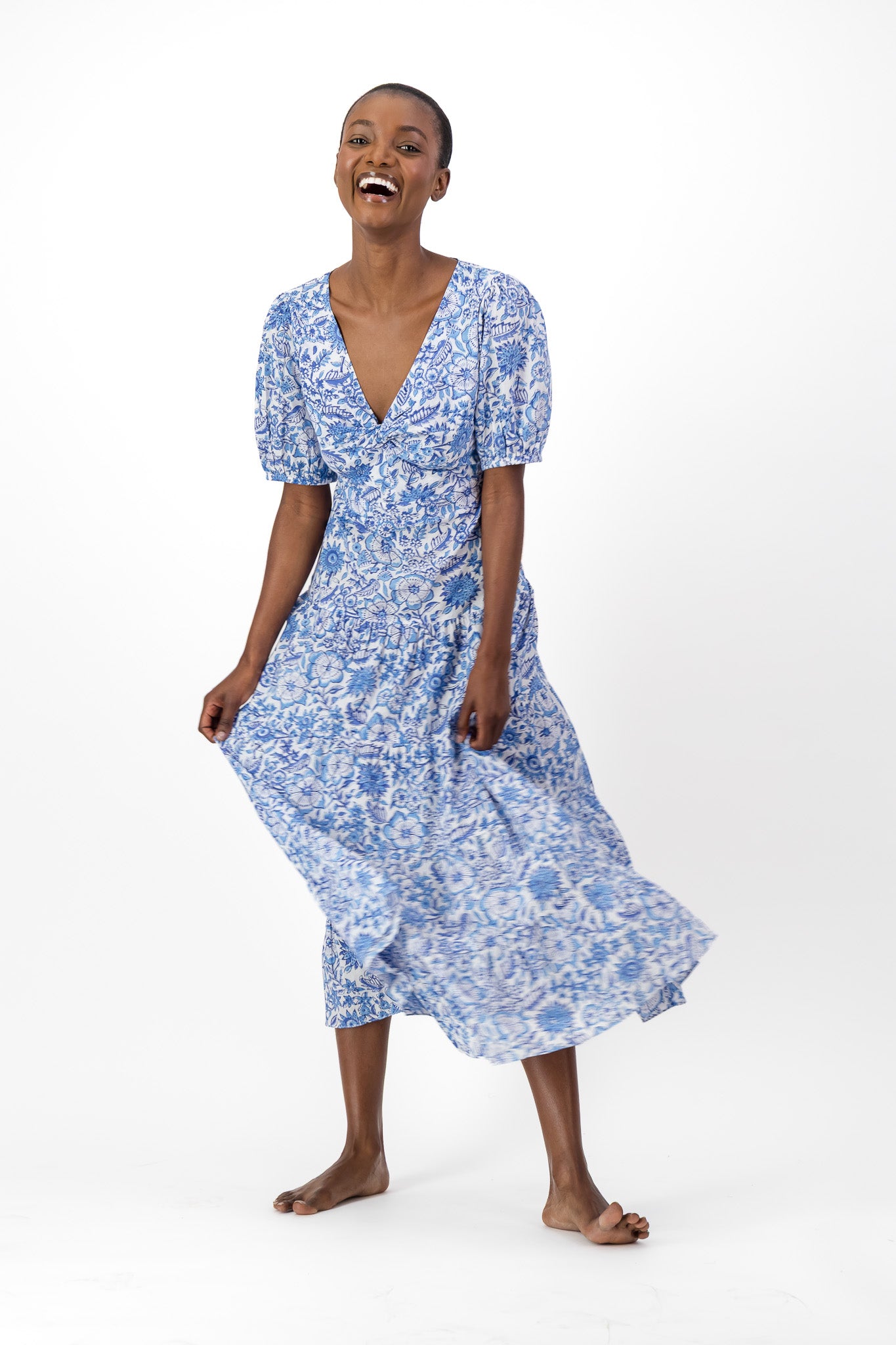 Knot Dress - Blue Bloom
