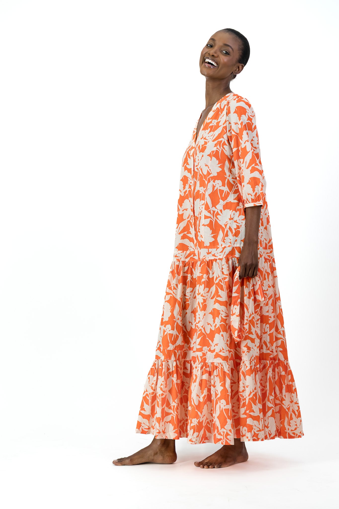 Sofia Dress - Coral Bloom