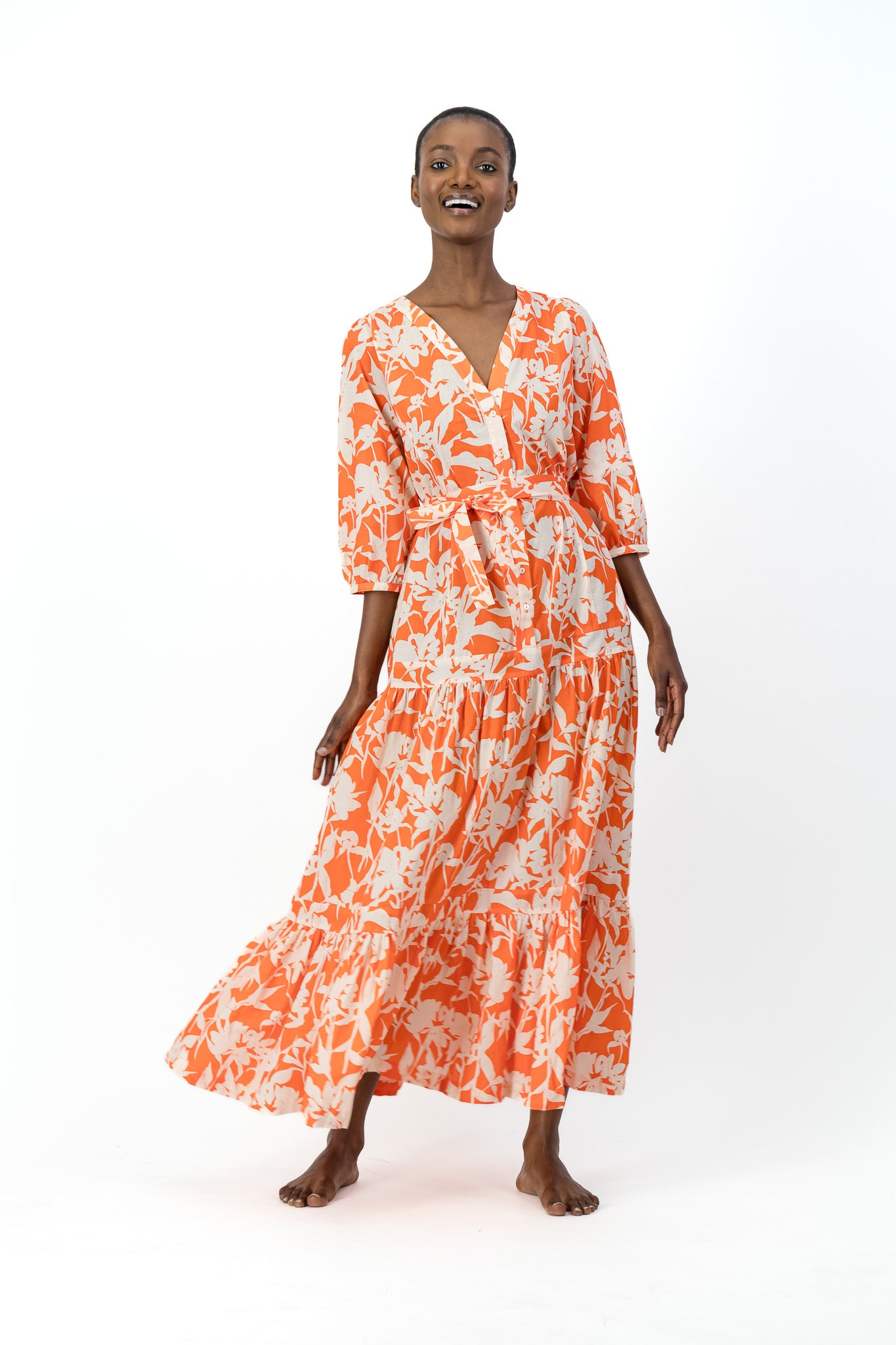 Sofia Dress - Coral Bloom