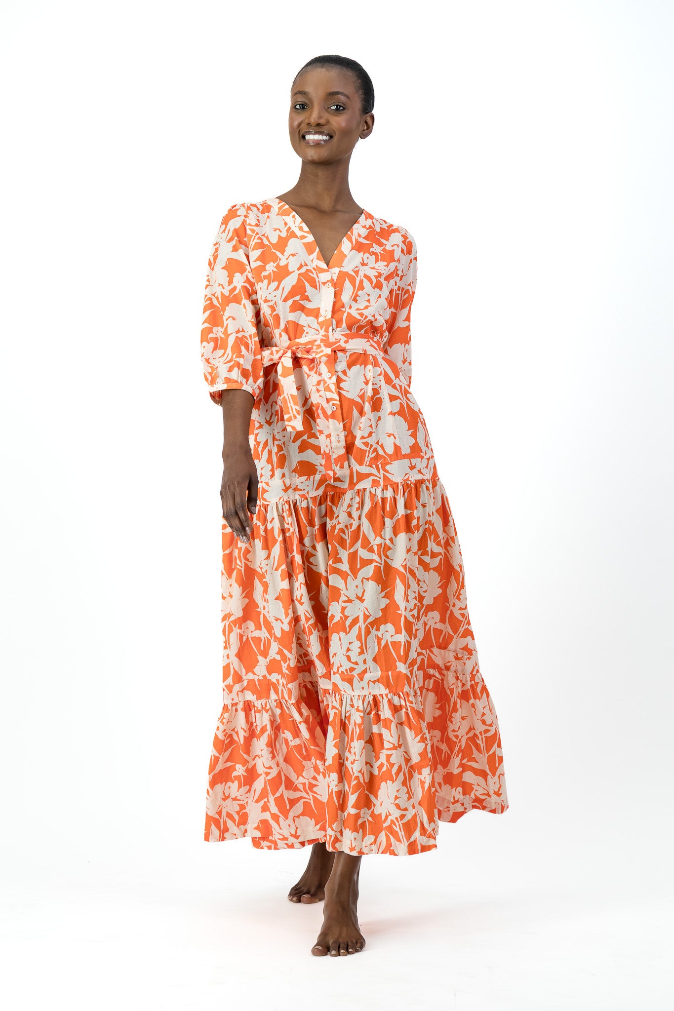 Sofia Dress - Coral Bloom