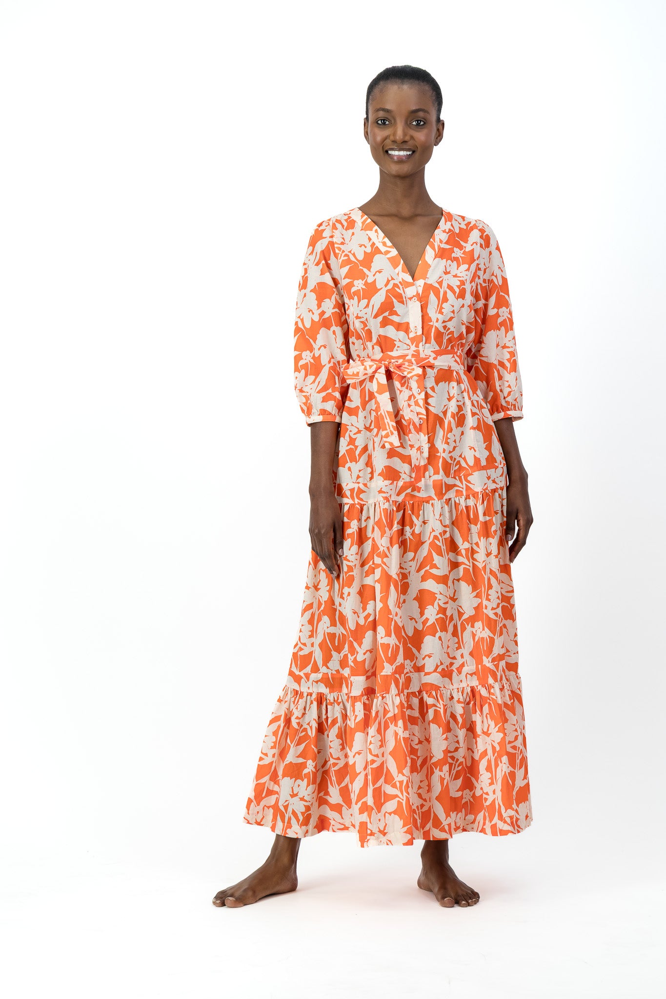Sofia Dress - Coral Bloom