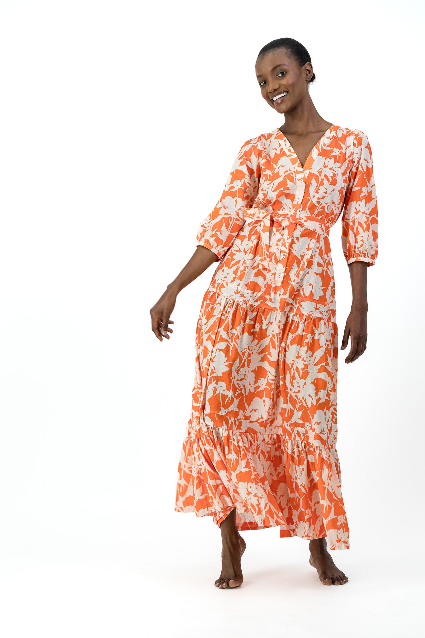 Sofia Dress - Coral Bloom