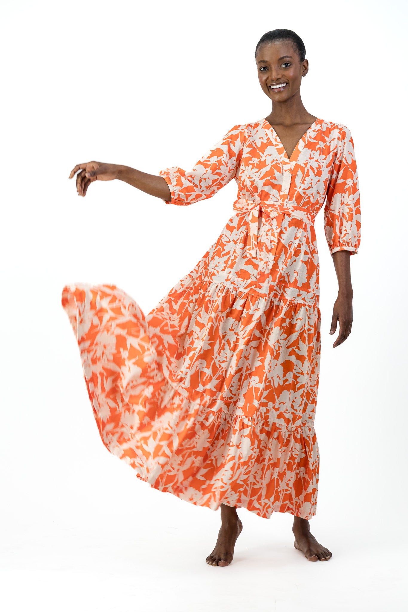Sofia Dress - Coral Bloom