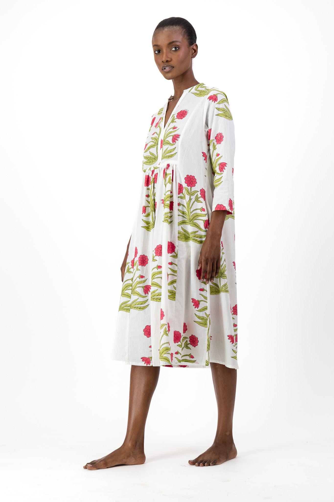 Enya Dress - Red Daisy