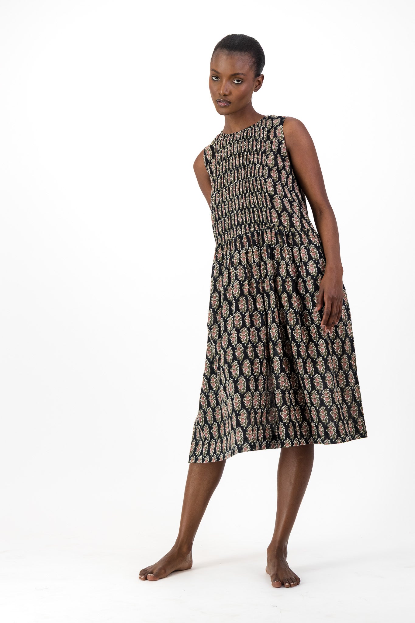 Rosa Dress - Black Paisley