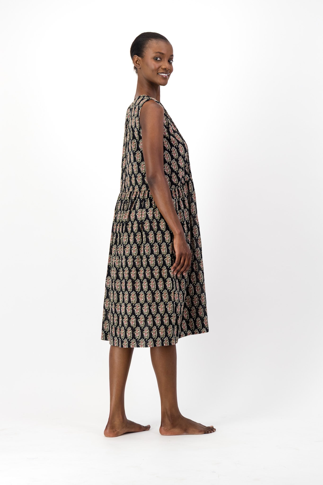 Rosa Dress - Black Paisley