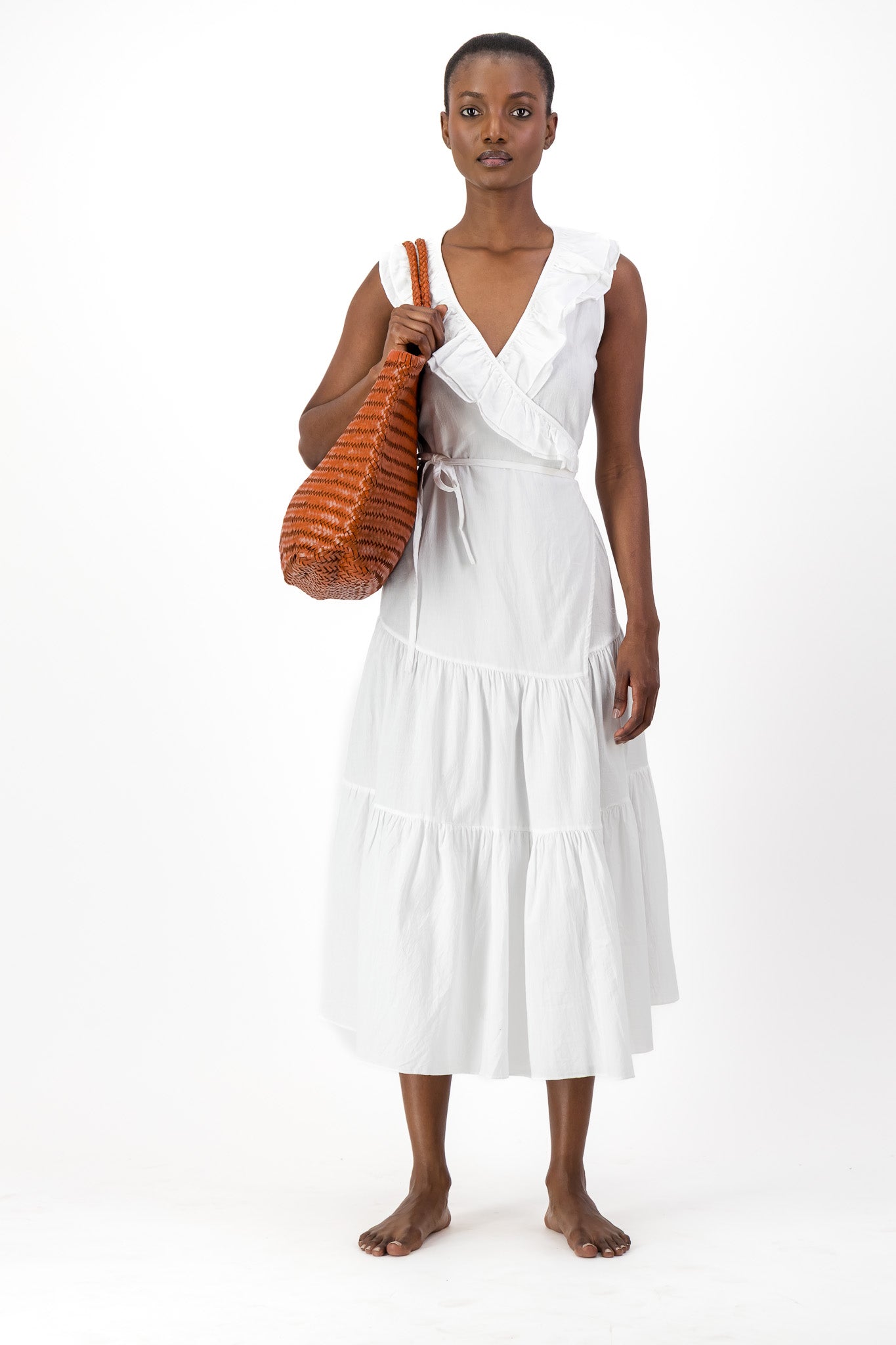 Large Leather Braided Bag - Rust