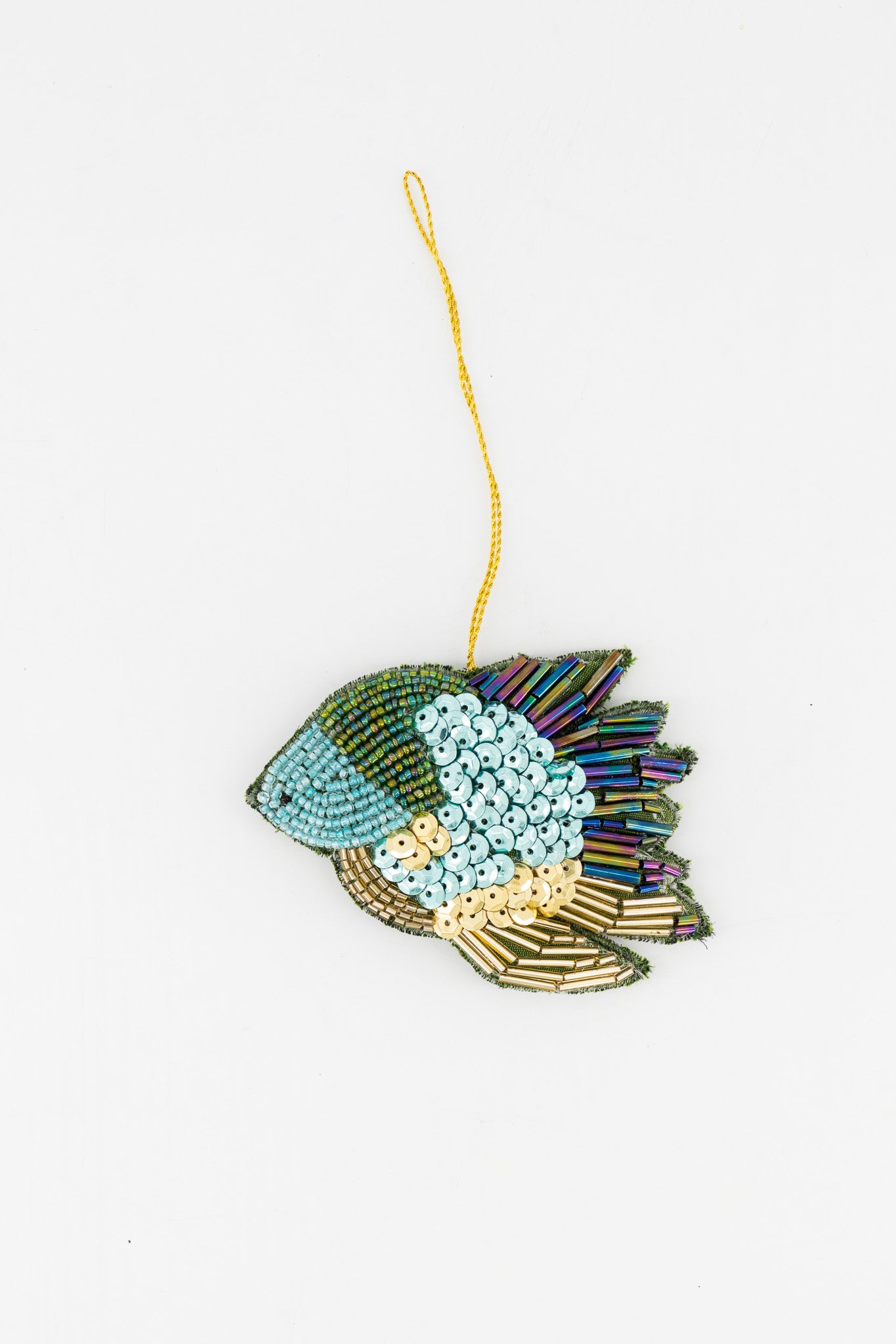 Sequins Ornament - Green Fish
