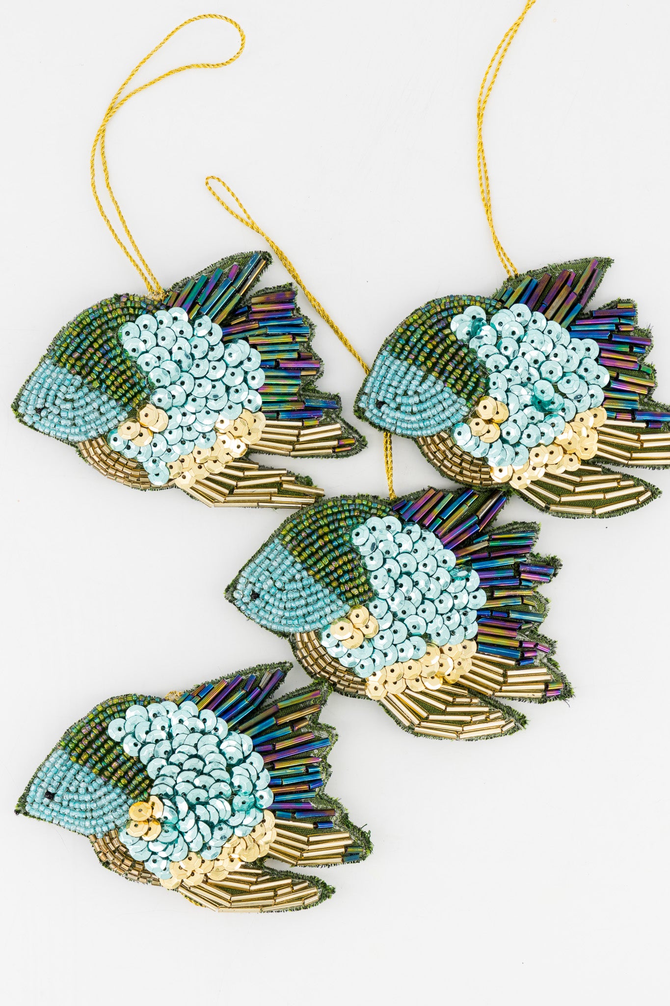 Sequins Ornament - Green Fish
