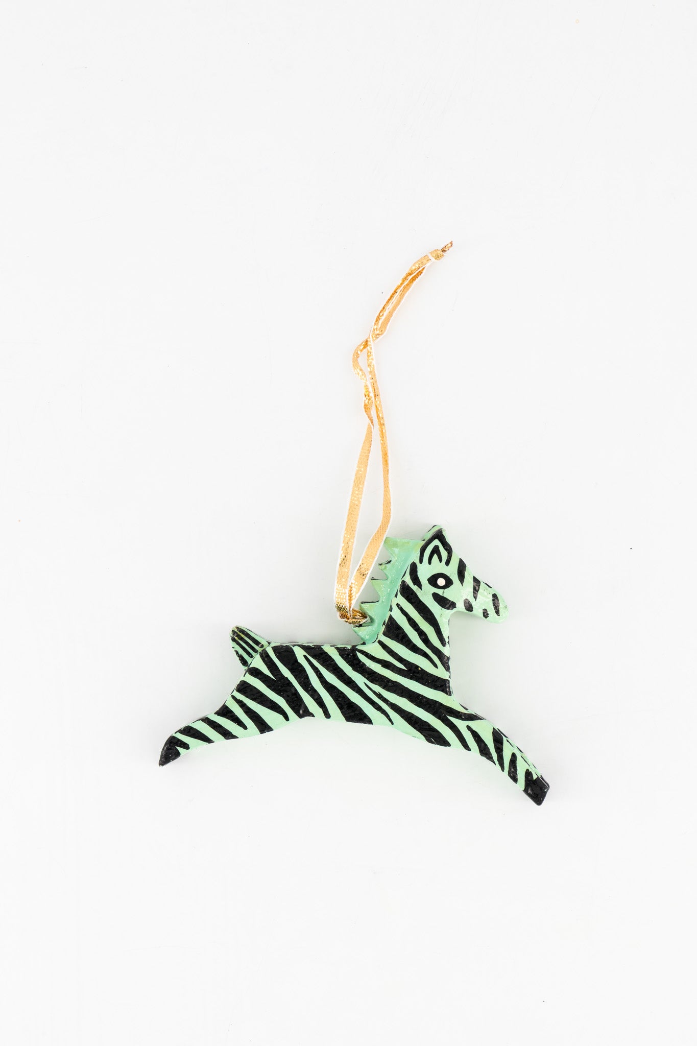 Wood Ornament - Peppermint Crisp Zebras