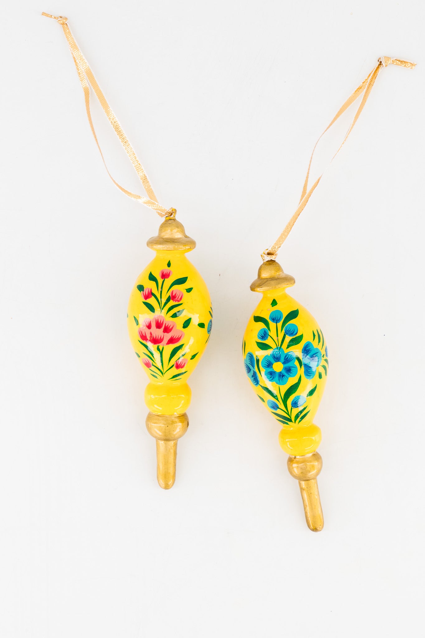 Wood Ornament - Spin Top Yellow