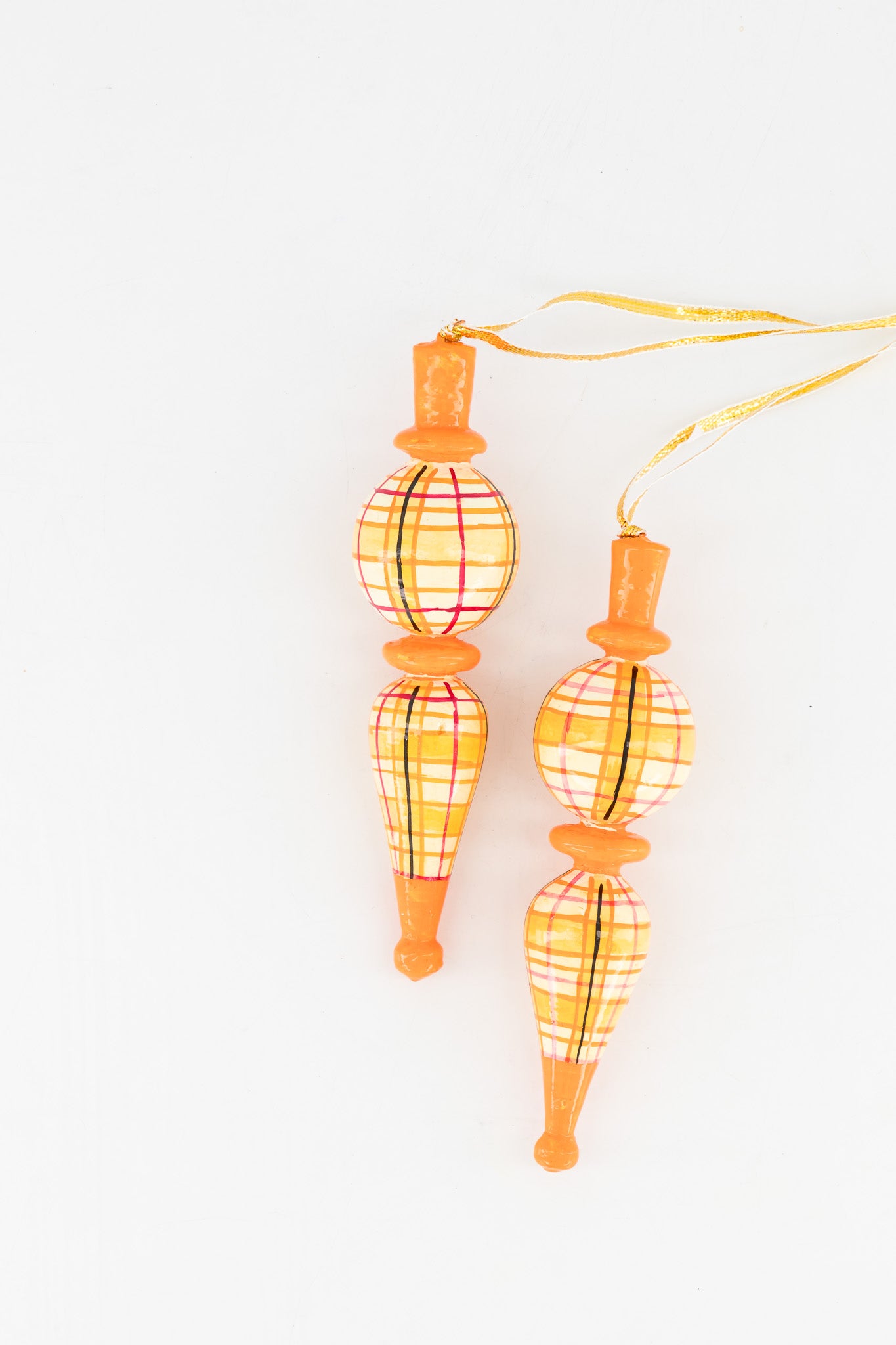 Wood Ornament - Spin Top Orange