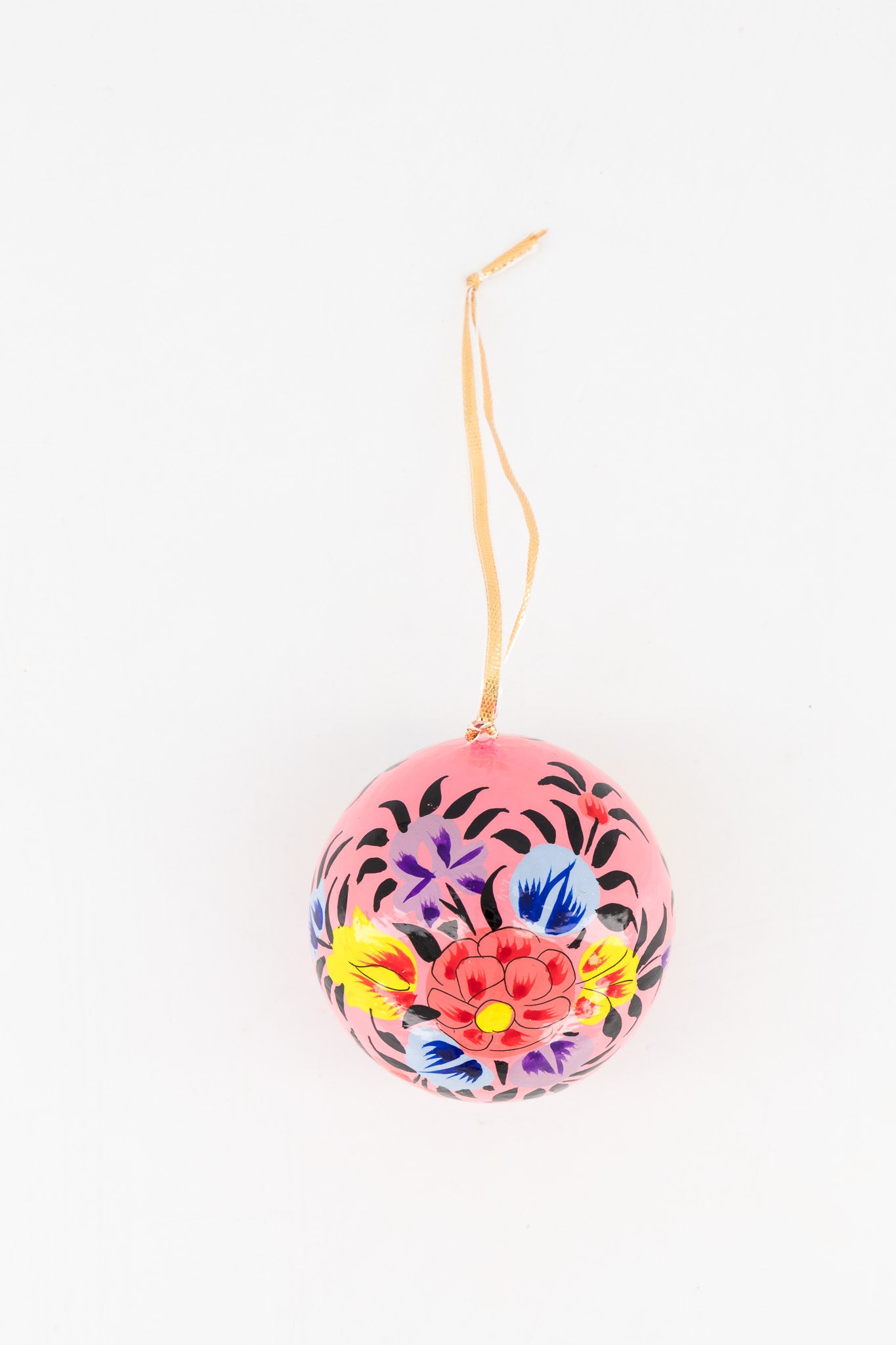 Wood Ornament - Pink Ball