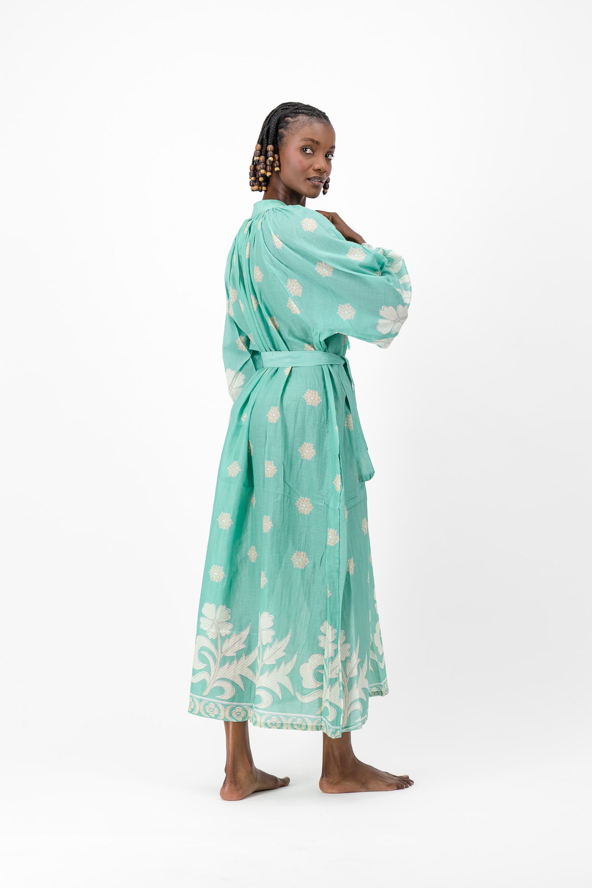 Samantha Dress - Turquoise Flower