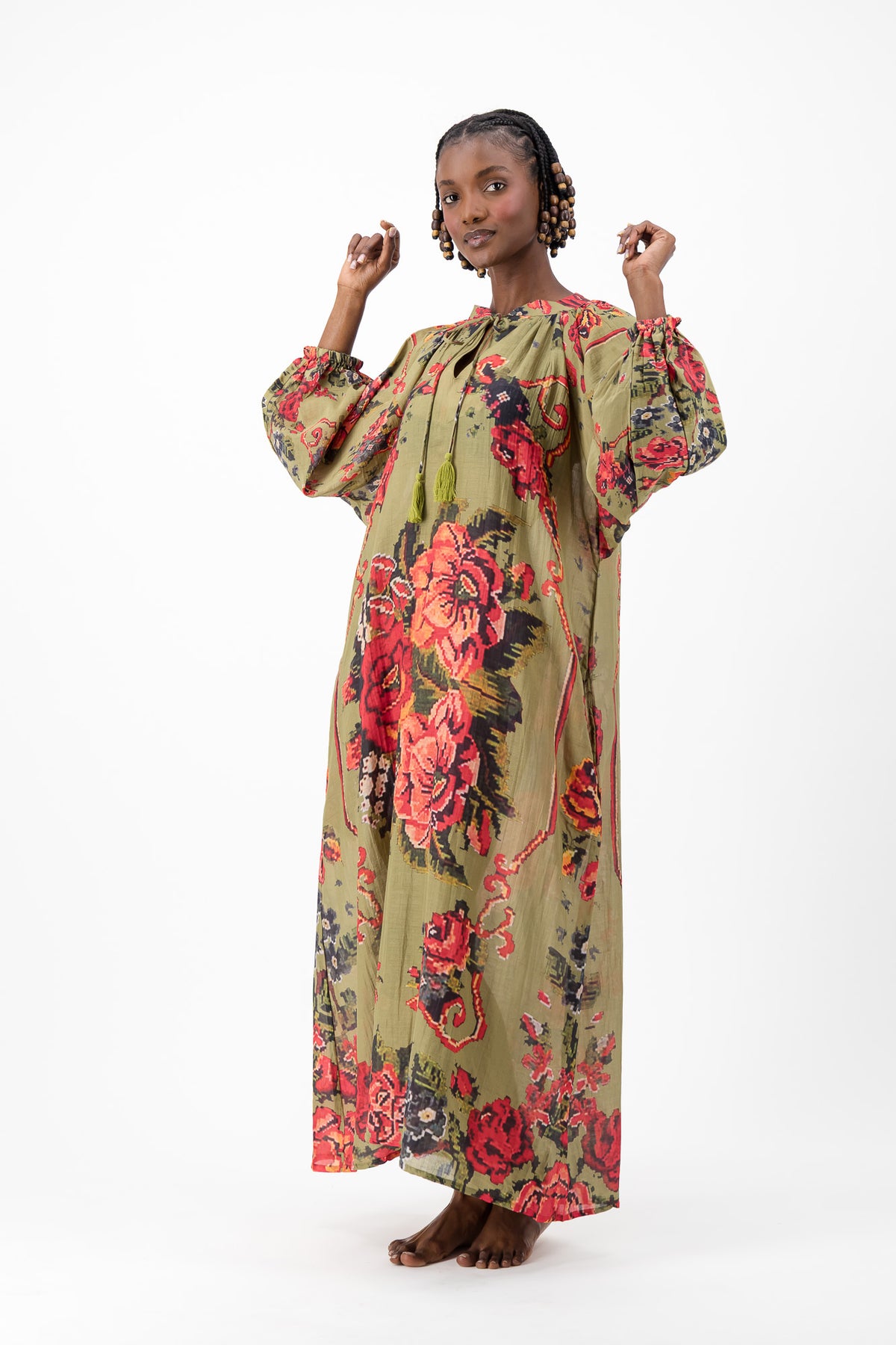 Samantha Dress - Olive Chartreuse