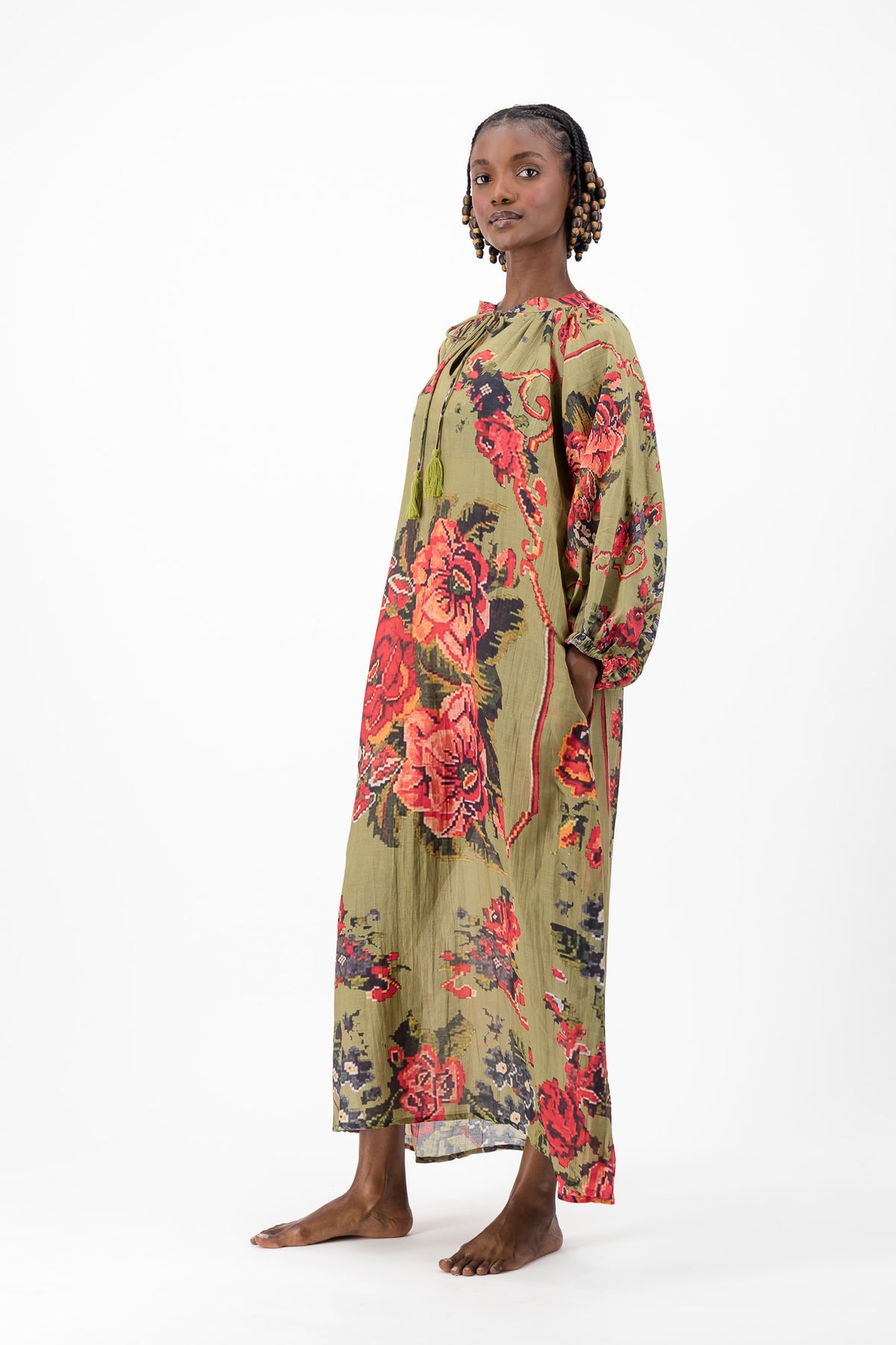Samantha Dress - Olive Chartreuse