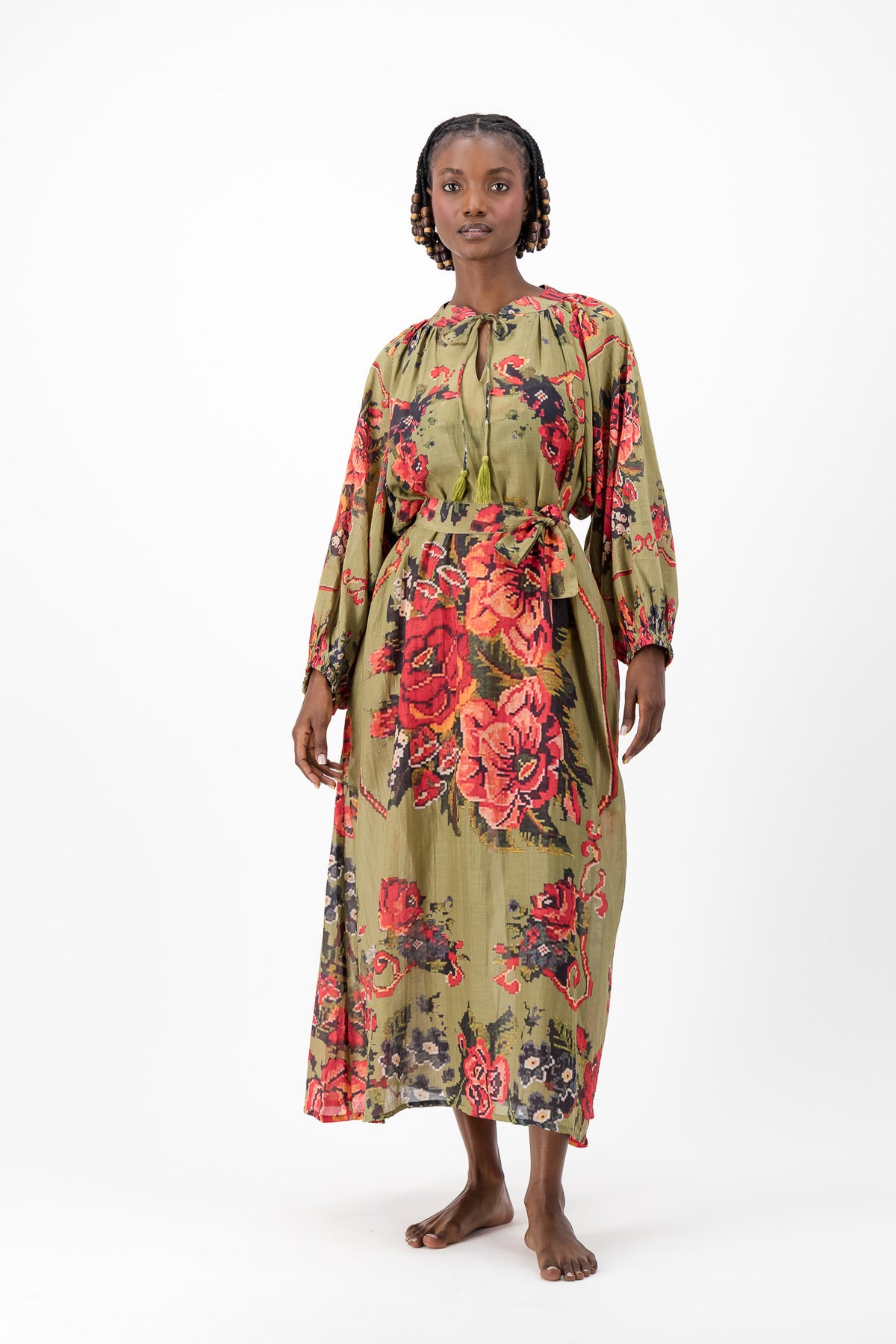 Samantha Dress - Olive Chartreuse