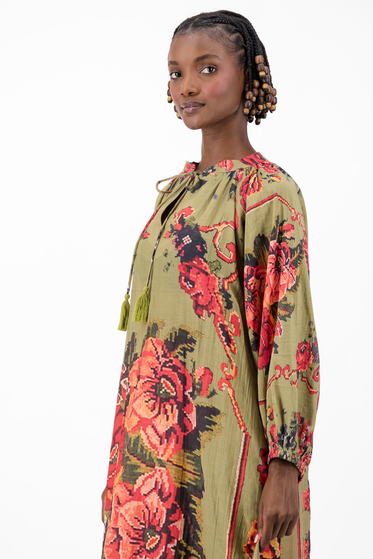 Samantha Dress - Olive Chartreuse