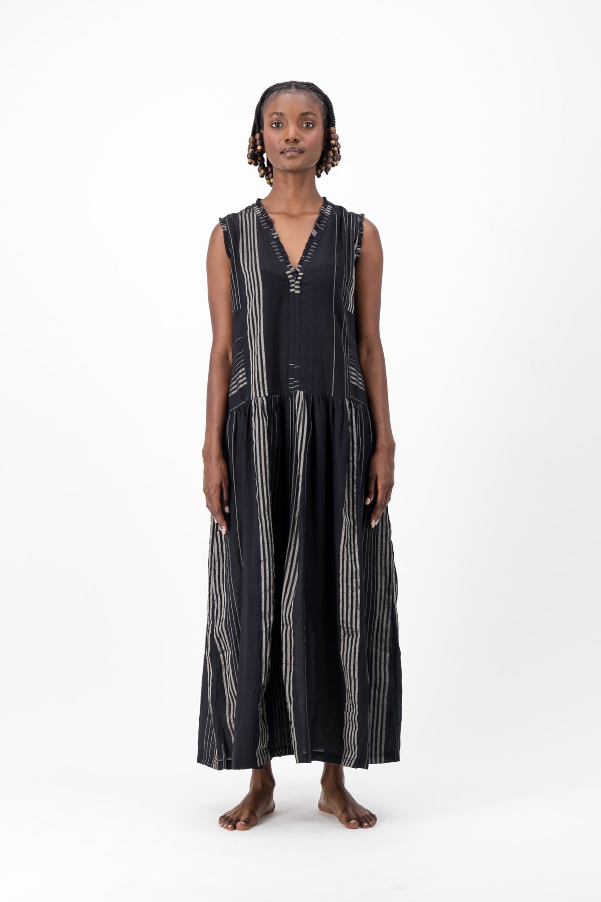Nevermind Handloom Dress - Black & Silver Lurex