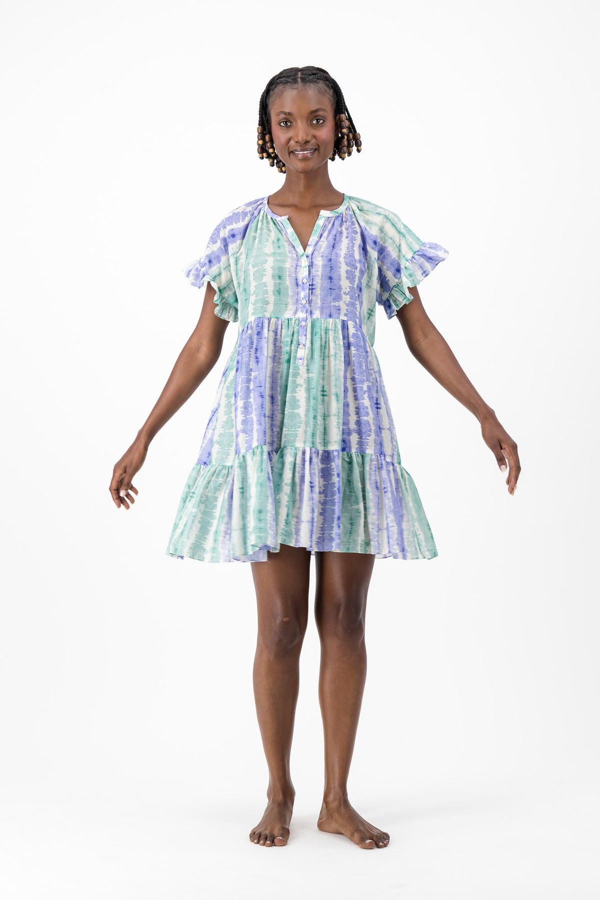 Mally Dress - Blue Tie Dye
