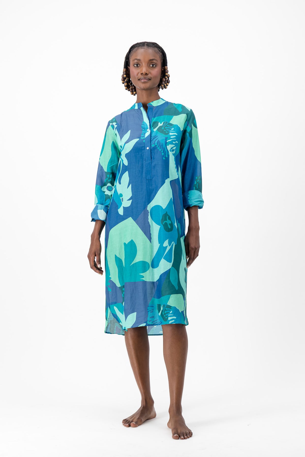 Rajah - Blue Bloom Geometric