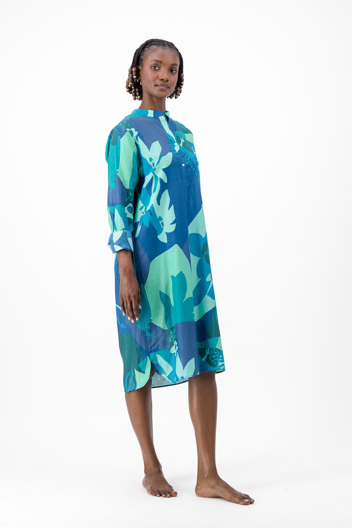 Rajah - Blue Bloom Geometric