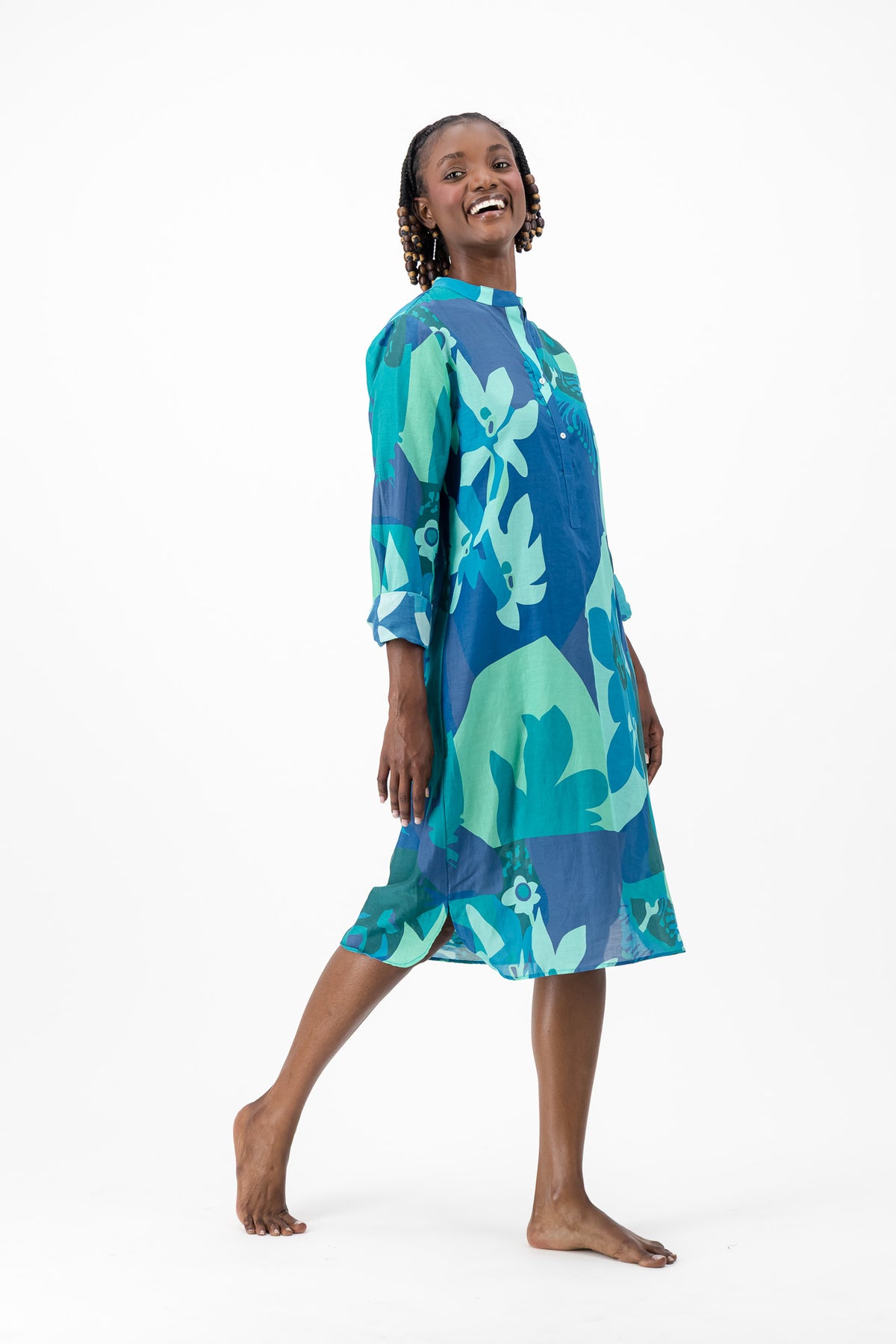 Rajah - Blue Bloom Geometric