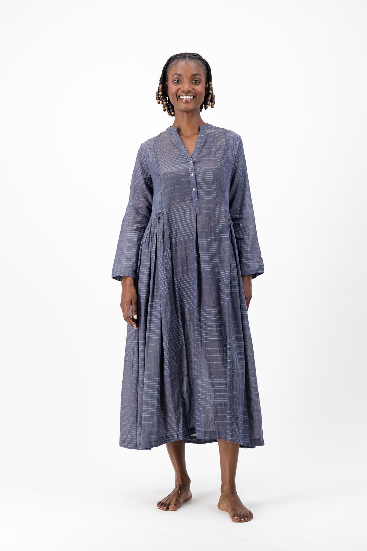 Love Dress Handloom Jamdani - Charcoal