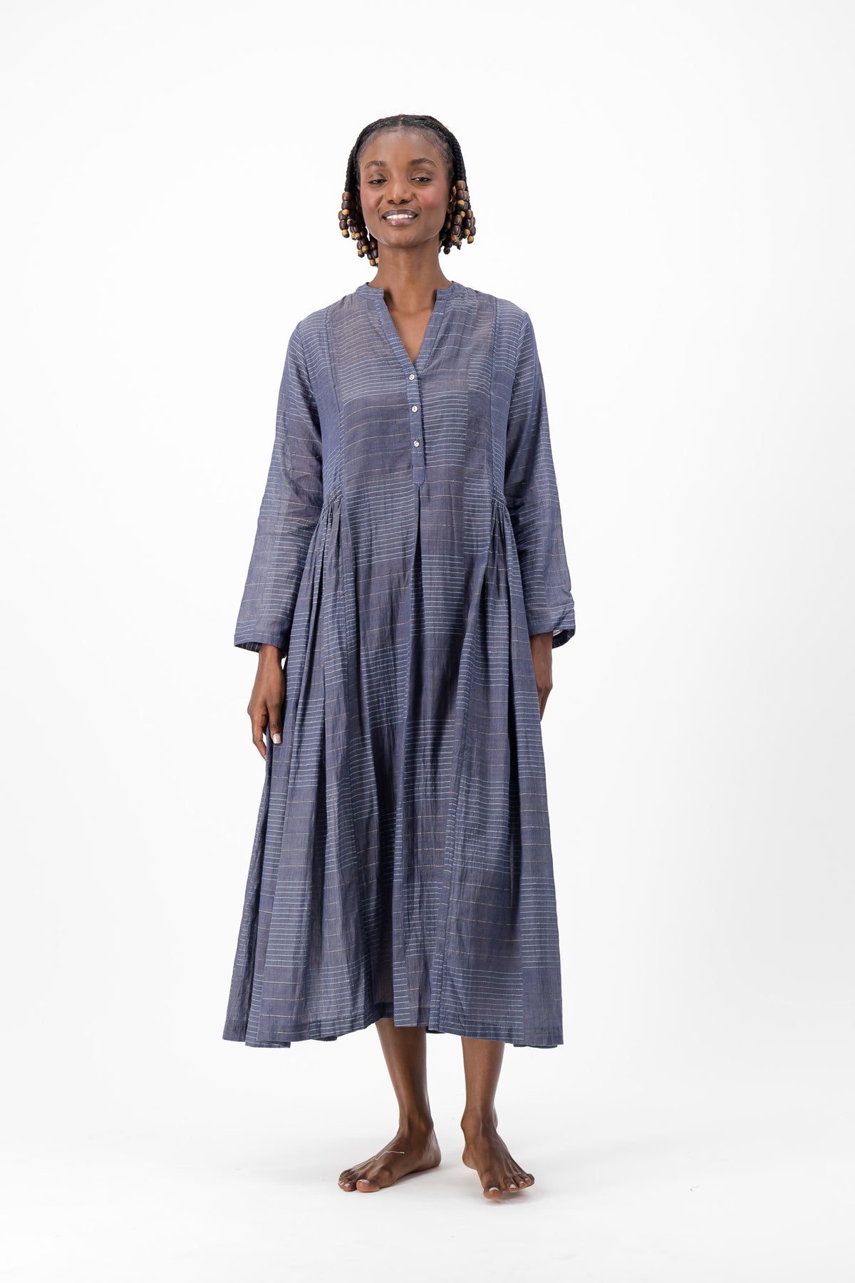 Love Dress Handloom Jamdani - Charcoal