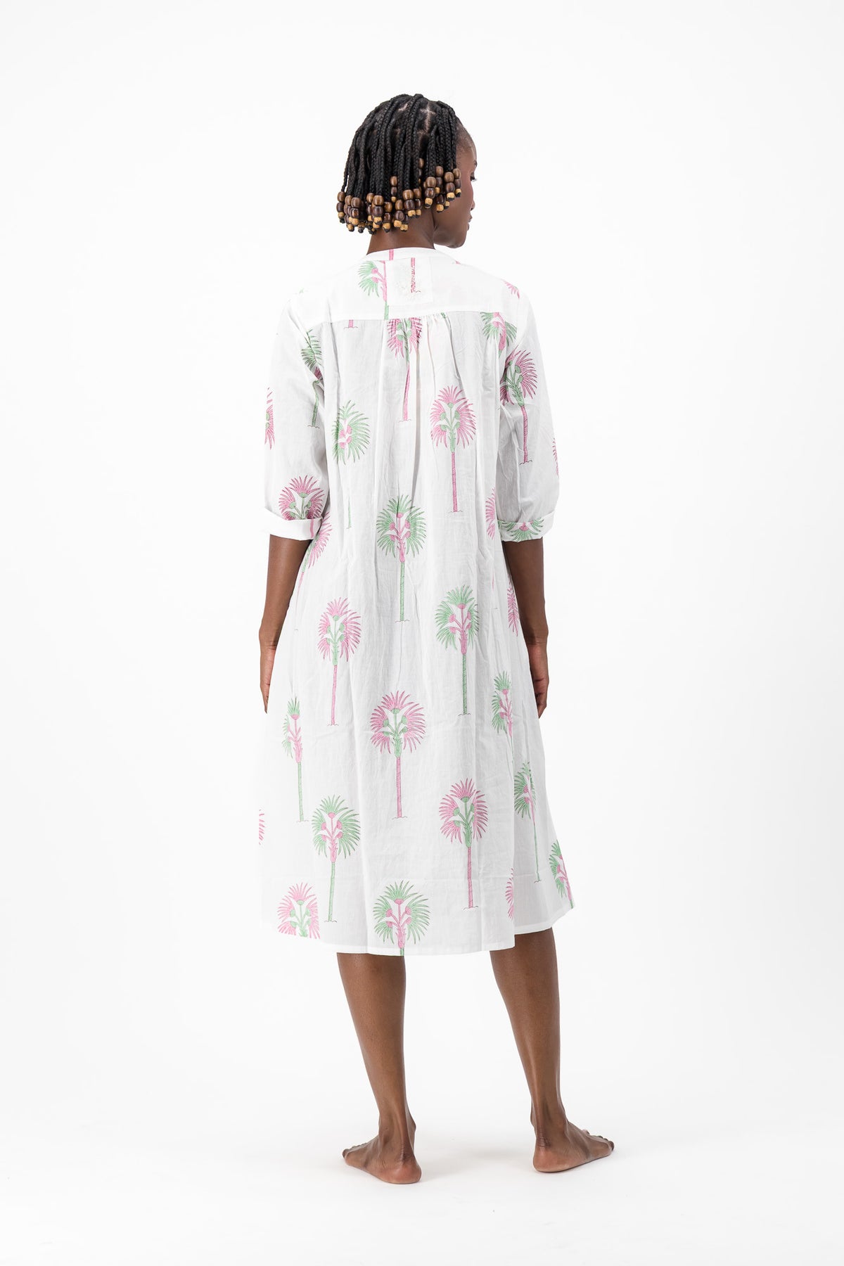 Enya Dress - Pink Palm