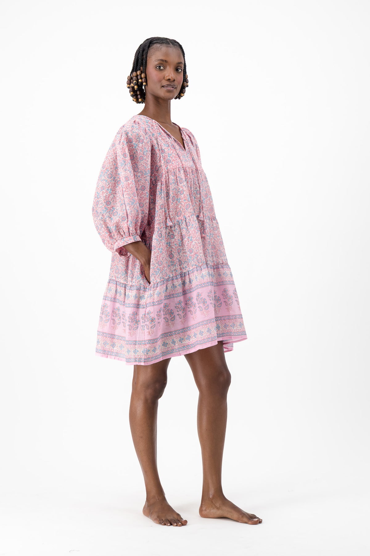 Mini Dress - Pink Flower