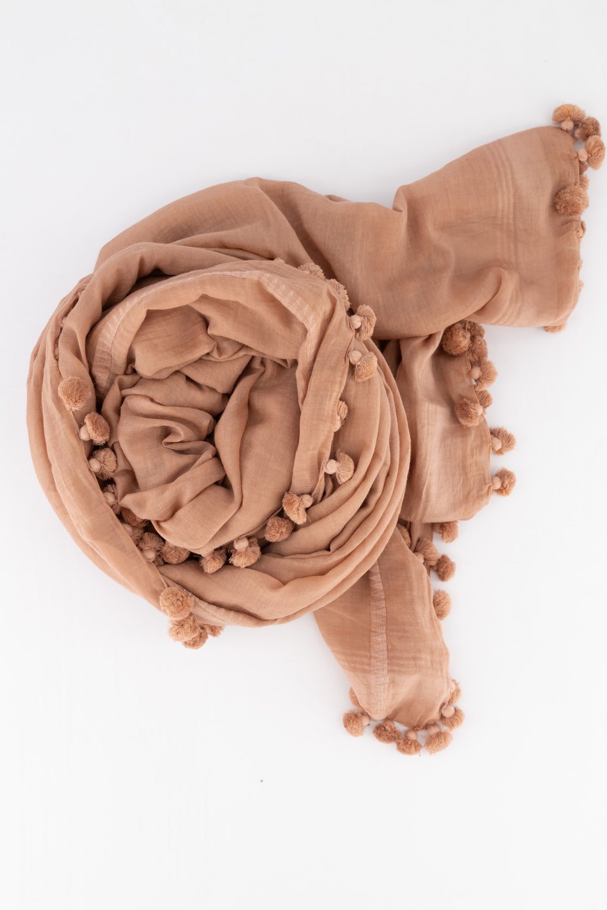 Cotton Silk Handloom Stole - Rust