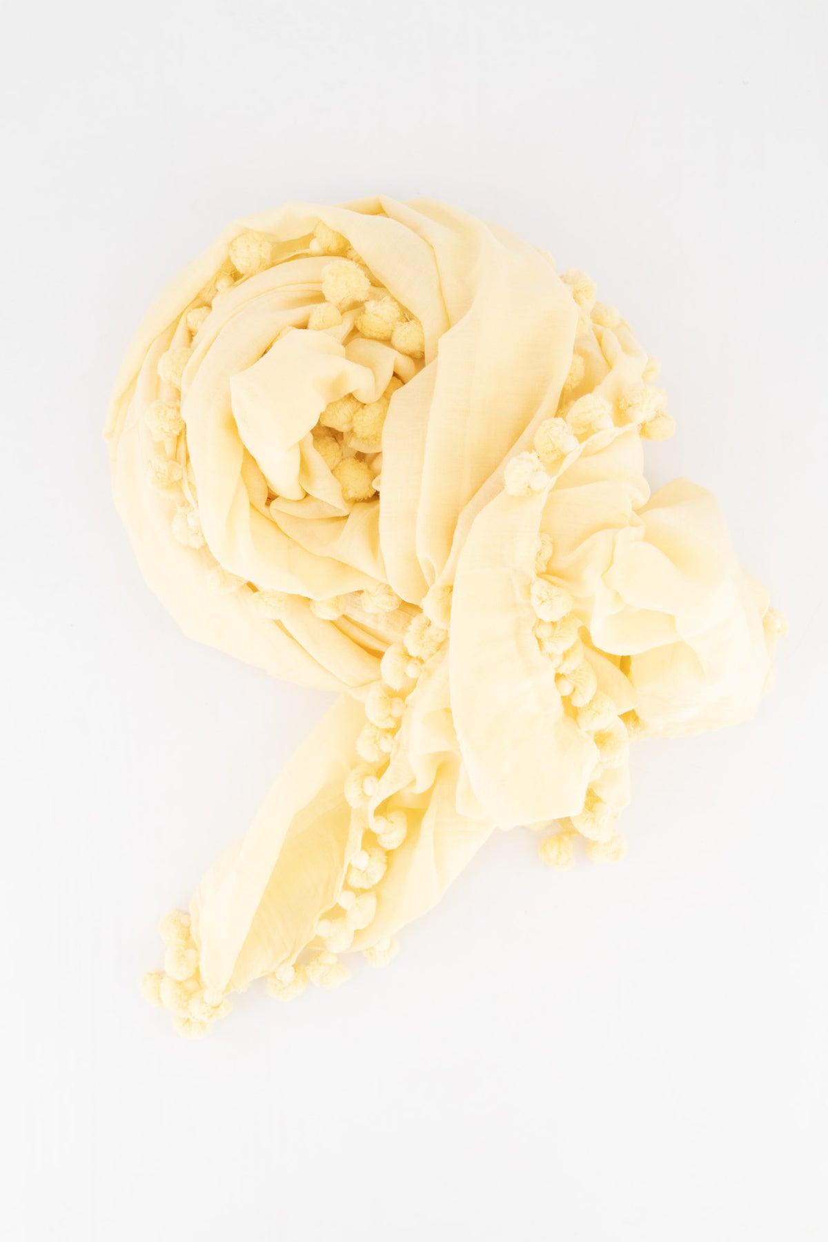 Cotton Silk Handloom Stole - Butter