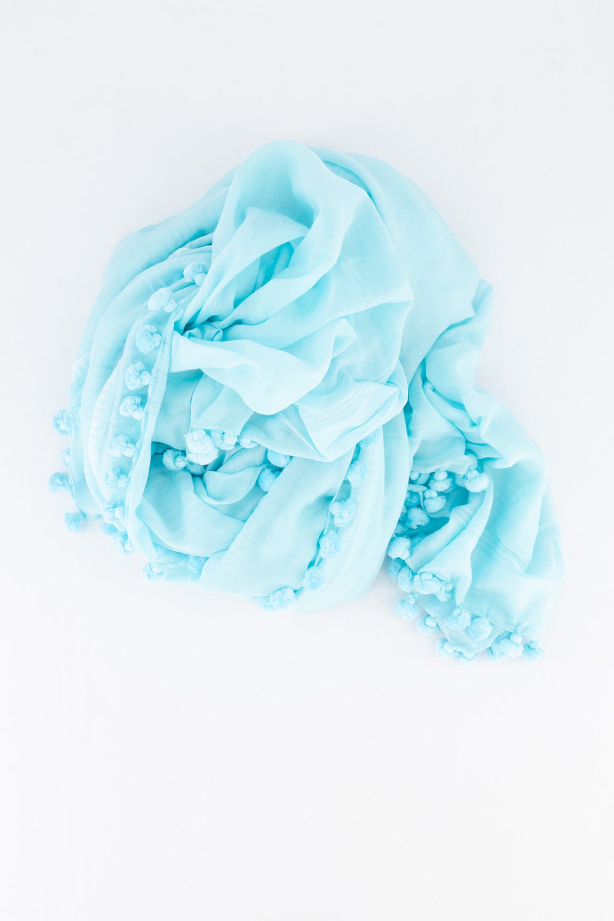 Cotton Silk Handloom Stole - Sky Blue