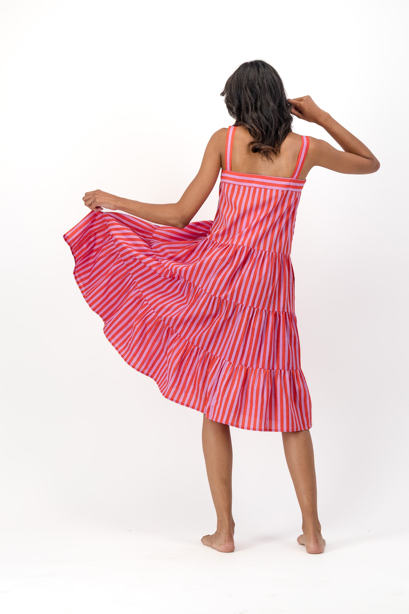 Patsy Dress - Cherry Stripes