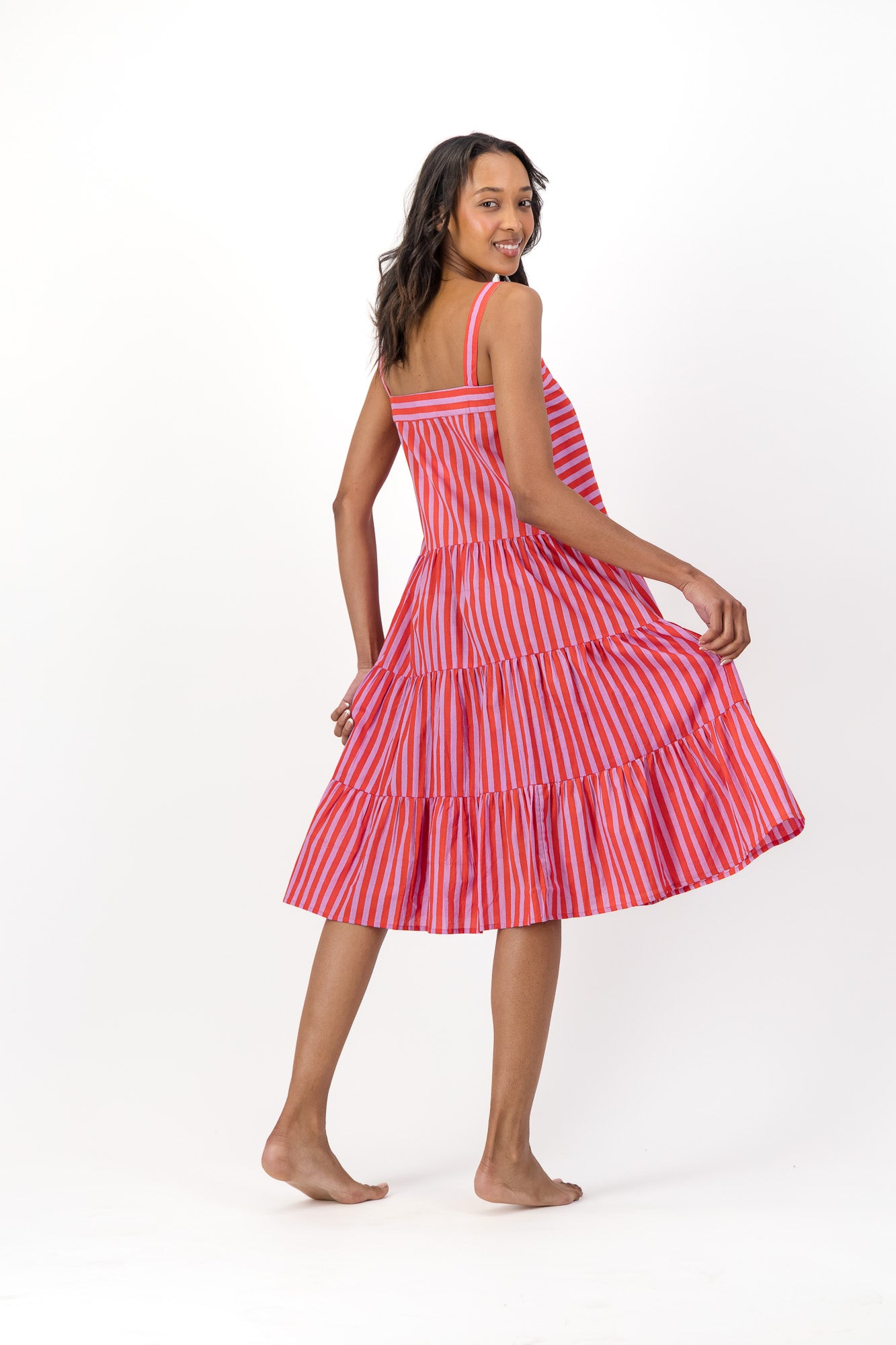 Patsy Dress - Cherry Stripes