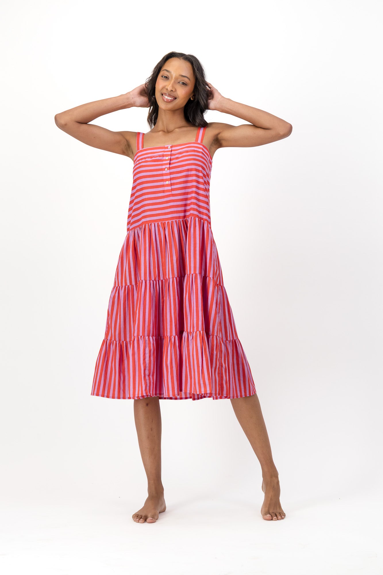 Patsy Dress - Cherry Stripes