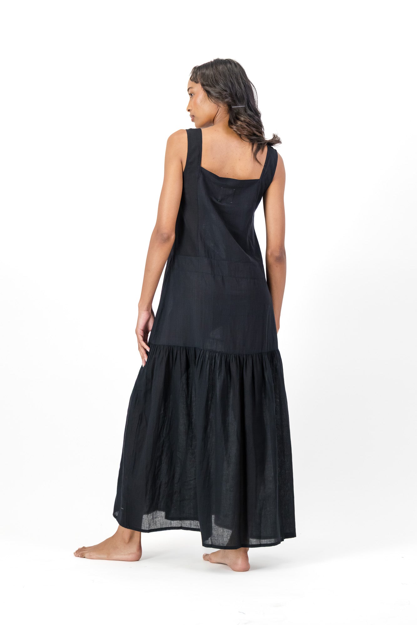 Ophelia Embroidered Dress Handloom - Black