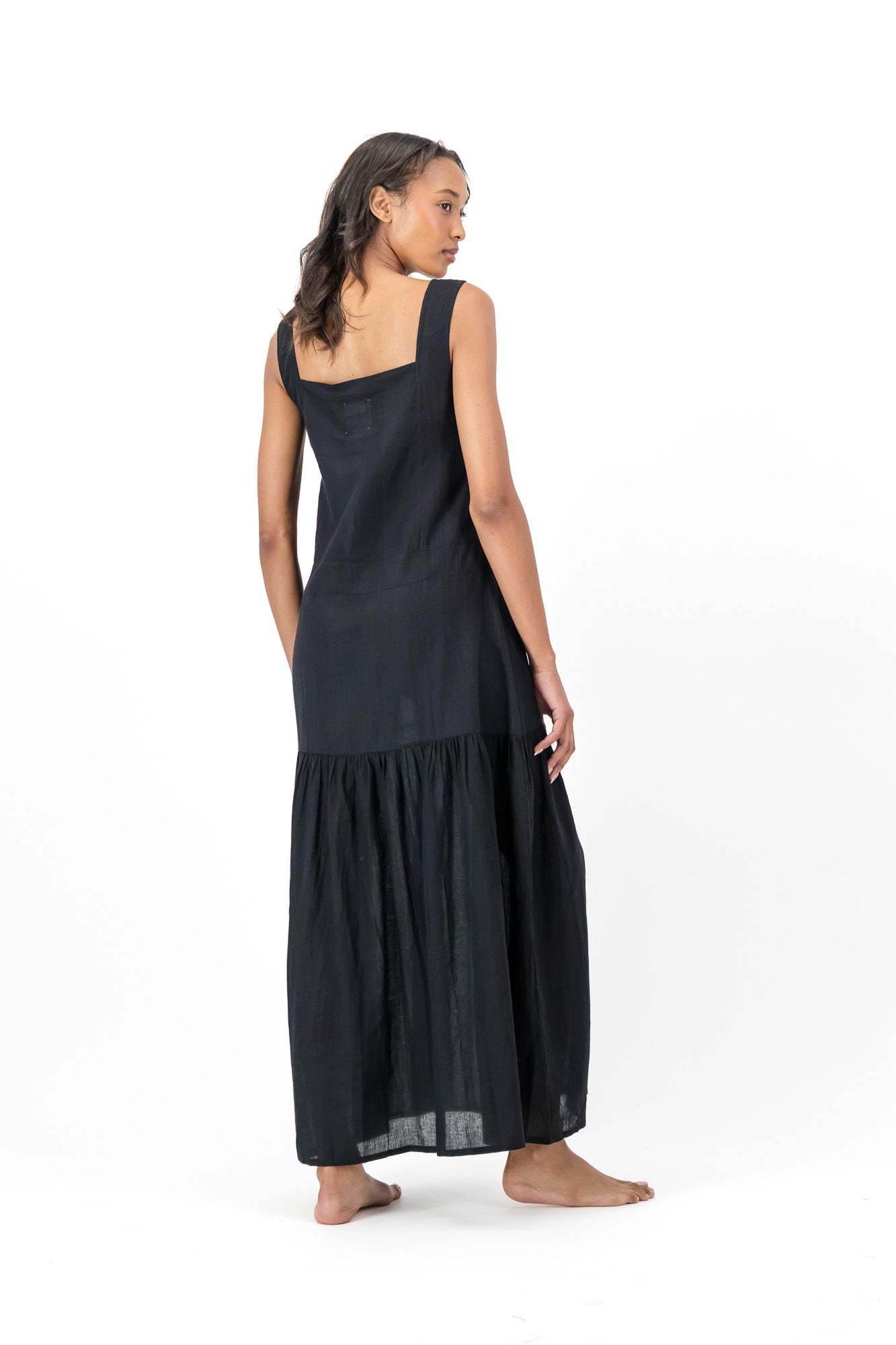 Ophelia Embroidered Dress Handloom - Black
