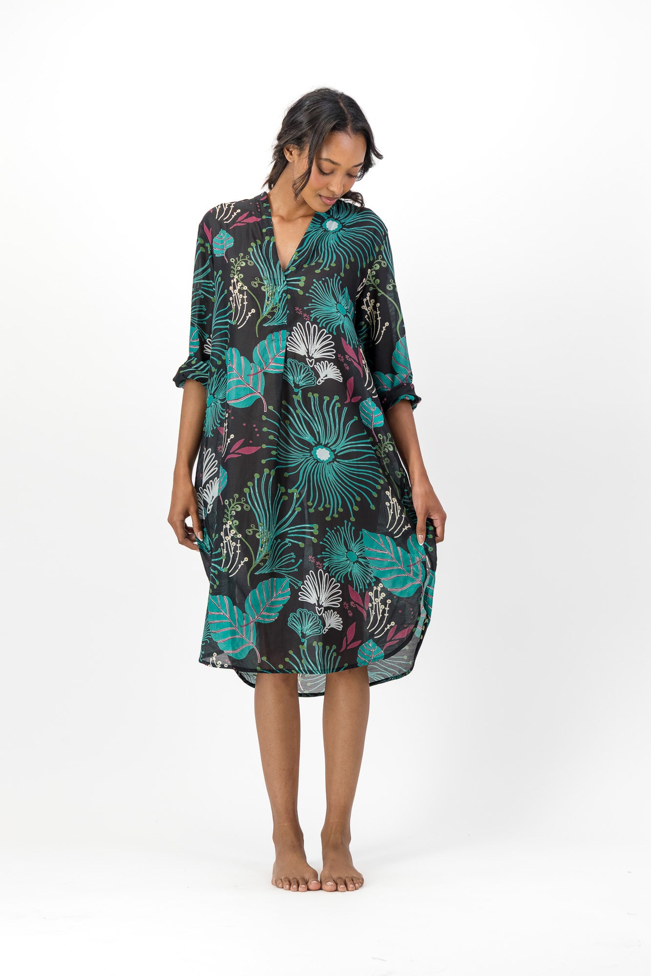 Noa Dress Silk Cotton - Japanese Dream