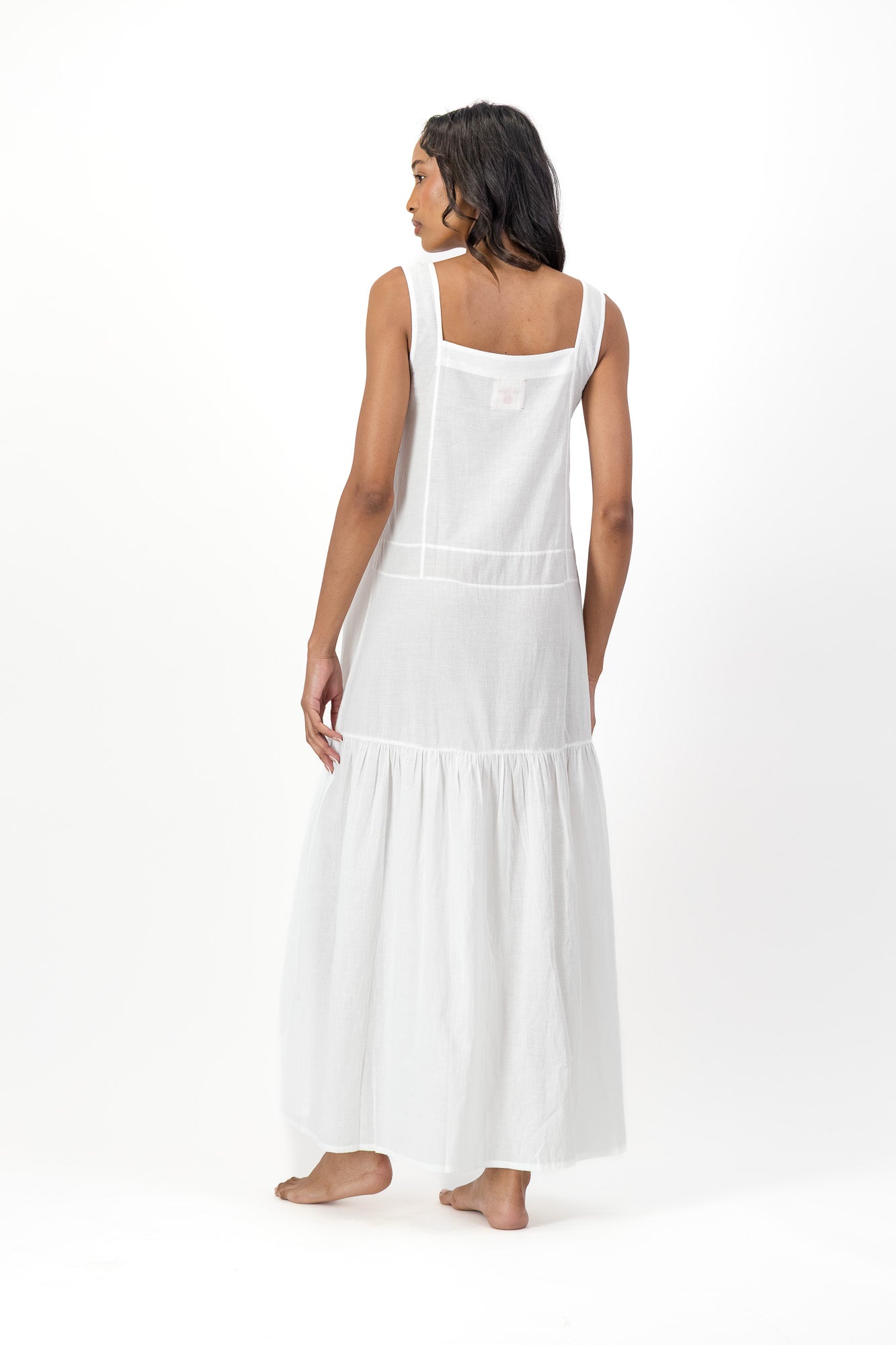 Ophelia Embroidered Dress Handloom - White