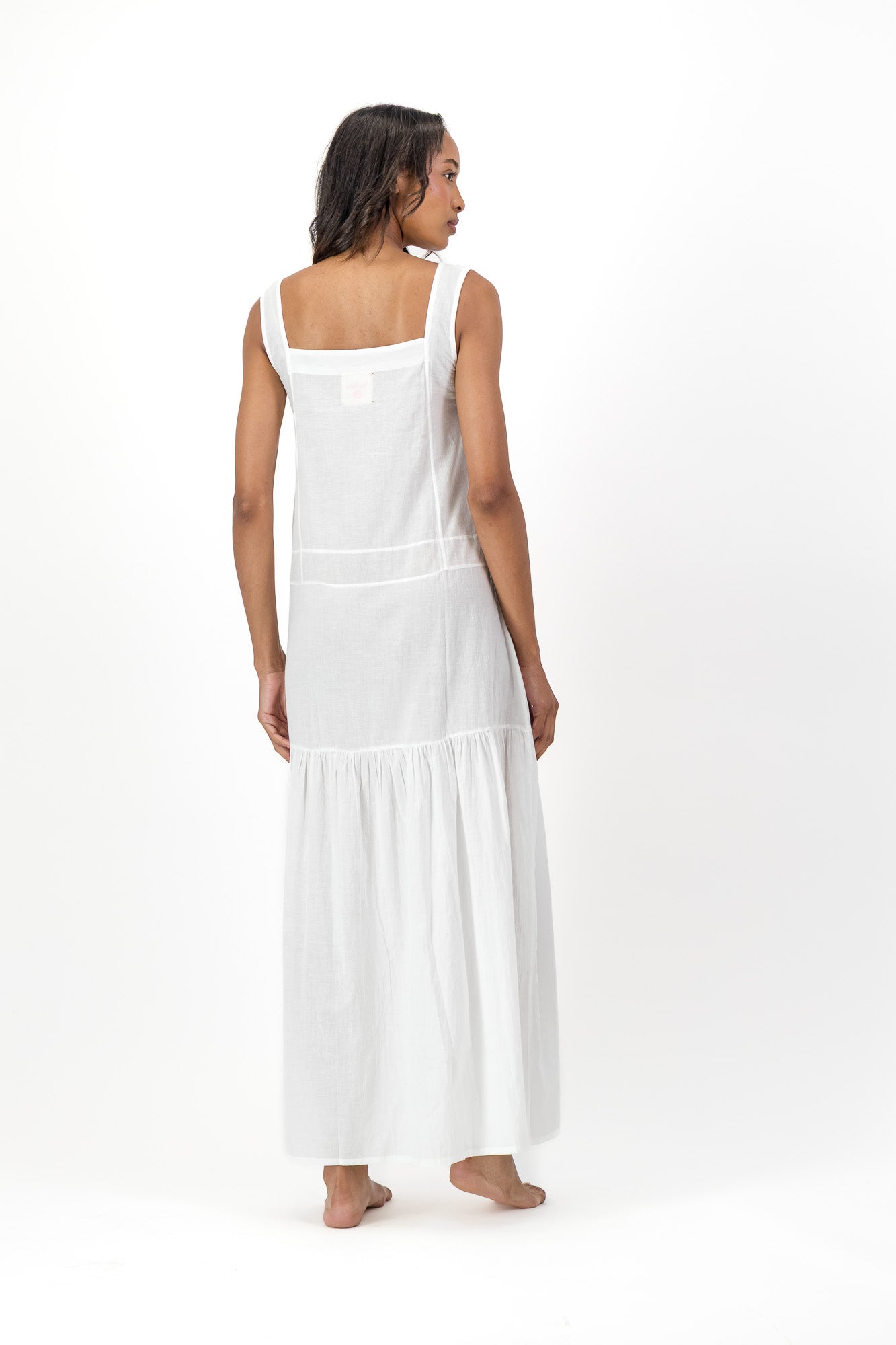 Ophelia Embroidered Dress Handloom - White